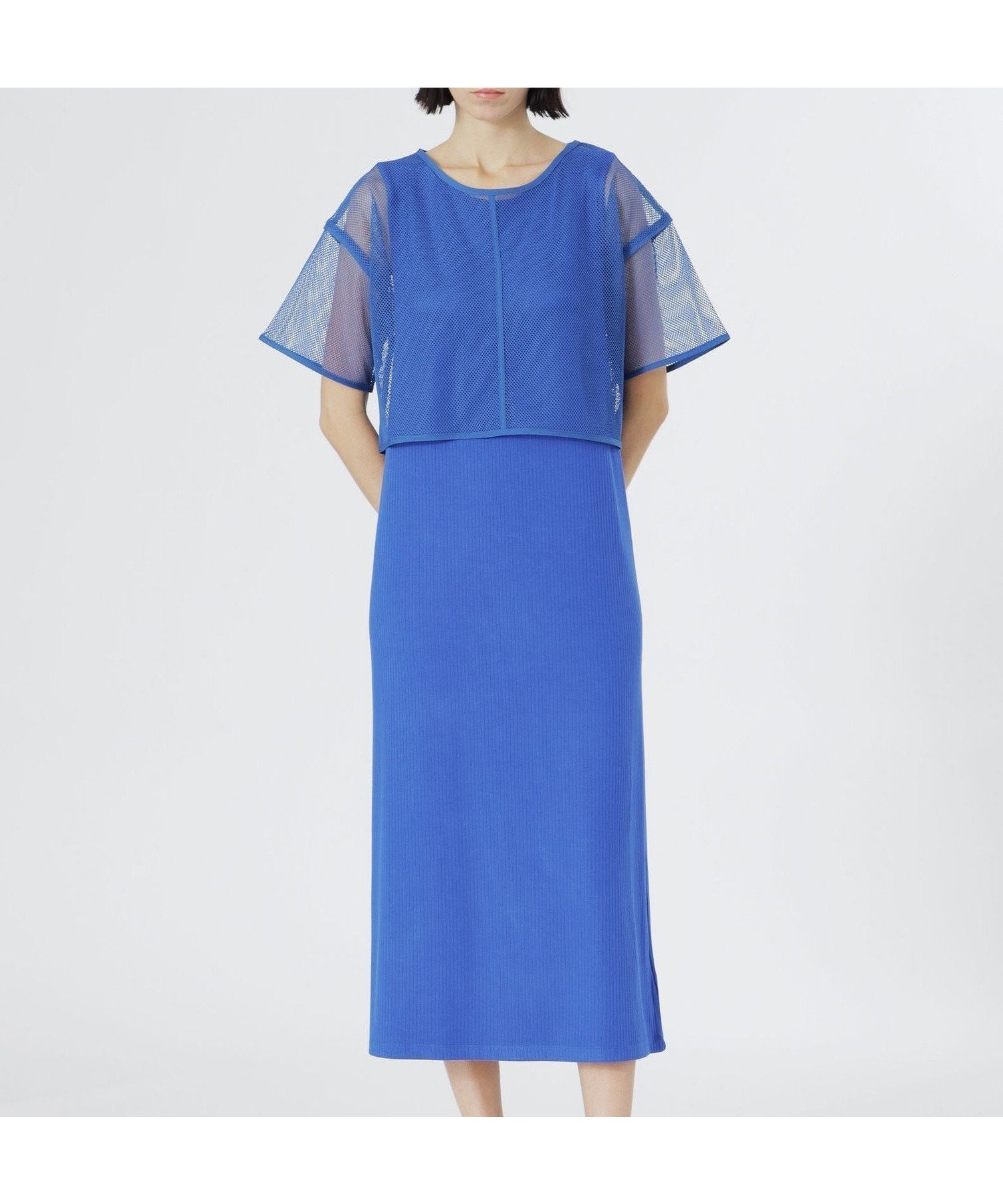 【ラブレス/LOVELESS】のメッシュレイヤードカットソーワンピース 人気、トレンドファッション・服の通販 founy(ファニー) 　ファッション　Fashion　レディースファッション　Fashion for Women　ワンピース　Dresses　エレガント 上品　Elegant　カーディガン　Cardigan, Knitwear　軽量　Lightweight, Ultra Light　シンプル　Simple, Minimal　スリット　Slit, Slit Detail　タイトスカート　Pencil Skirt, Tight Skirt　テレコ　Ribbed, Rib Stitch　デニム　Denim, Jeans Material　ビッグ　Big, Oversized　マキシ　Maxi, Full Length　メッシュ　Mesh, Net Fabric　リラックス　Relax, Relaxed Fit　再入荷　Restock / Back in Stock　おすすめ　Recommended / Our Picks　 other-1|ID: prp329100004830917 ipo3291000000035168563