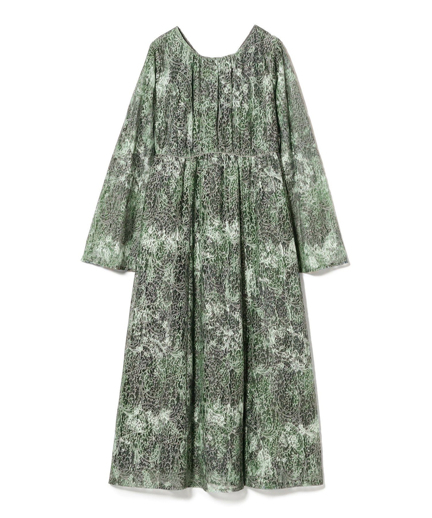 【ビームス ウイメン/BEAMS】のRBS / ペイズリー レース プリント ワンピース インテリア・キッズ・メンズ・レディースファッション・服の通販 founy(ファニー) 　ファッション　Fashion　レディースファッション　Fashion for Women　ワンピース　Dresses　アクセサリー　Fashion Accessories　パイピング　Piping, Trim Design　フレア　Flare, Flared　プリント　Print, Printed Pattern　ペイズリー　Paisley, Ethnic Pattern　ミュール　Mule, Backless Shoes　レース　Lace, Lace Fabric　結婚式　Wedding　GREEN|ID: prp329100004830918 ipo3291000000035168576