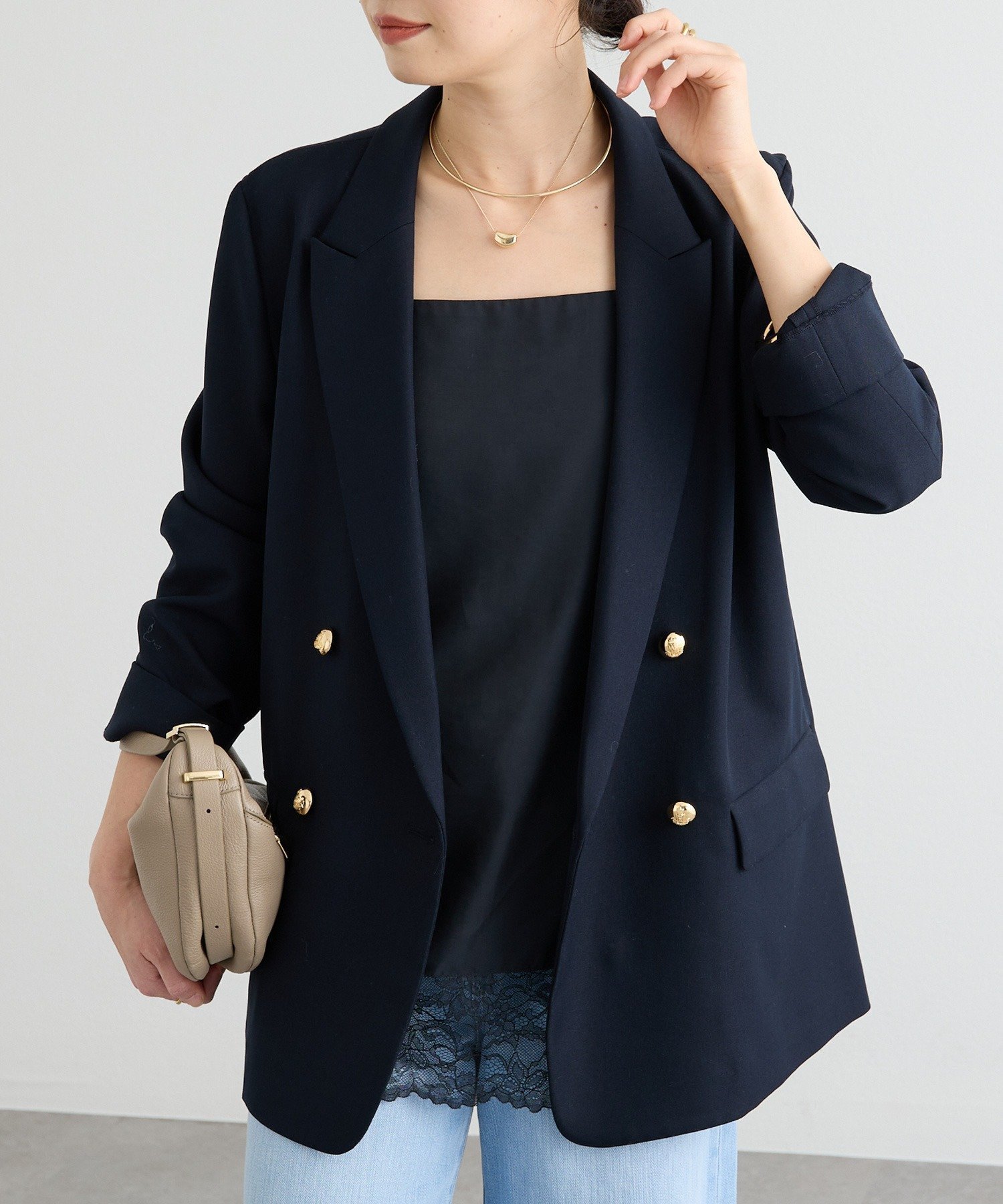 【リヴドロワ/RIVE DROITE】の【軽い着心地】ピーチツイルピークドラペルジャケット 人気、トレンドファッション・服の通販 founy(ファニー) 　ファッション　Fashion　レディースファッション　Fashion for Women　アウター　Coat / Outerwear Collection　レディースジャケット・軽アウター　Jackets　オケージョン　Occasion Wear　ジャケット　Jacket, Outerwear　ストレッチ　Stretch, Stretchy Fabric　定番　Standard, Basic Item　羽織　Haori, Light Jacket　メランジ　Melange, Mixed Yarn　A/W・秋冬　Autumn/Winter　再入荷　Restock / Back in Stock　おすすめ　Recommended / Our Picks　ビジネス 仕事 通勤　Business / Work / Commuting　 other-1|ID: prp329100004830922 ipo3291000000035168606