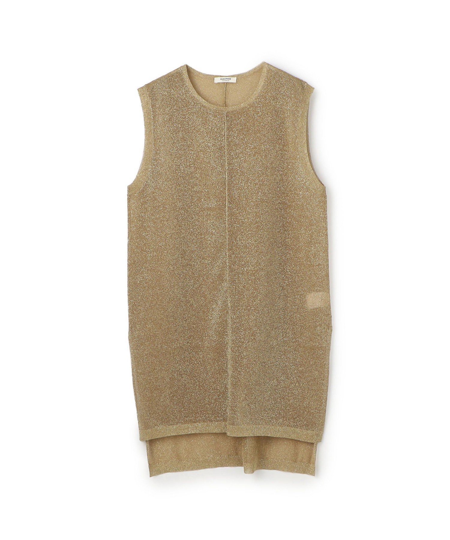 【トゥモローランド/TOMORROWLAND】のシアーラメ ノースリーブワンピース インテリア・キッズ・メンズ・レディースファッション・服の通販 founy(ファニー) 　ファッション　Fashion　レディースファッション　Fashion for Women　ワンピース　Dresses　イタリア　Italy　コンパクト　Compact, Small Size　シアー　Sheer, See-Through　シンプル　Simple, Minimal　スリット　Slit, Slit Detail　センター　Center, Center Line　ノースリーブ　Sleeveless, No-Sleeve　ヘムライン　Hemline, Bottom Cut　エレガント 上品　Elegant　2025年　2025　2025-2026秋冬・A/W　Autumn/Winter 2025–26 AW25–26　91 ゴールド|ID: prp329100004830923 ipo3291000000035168633