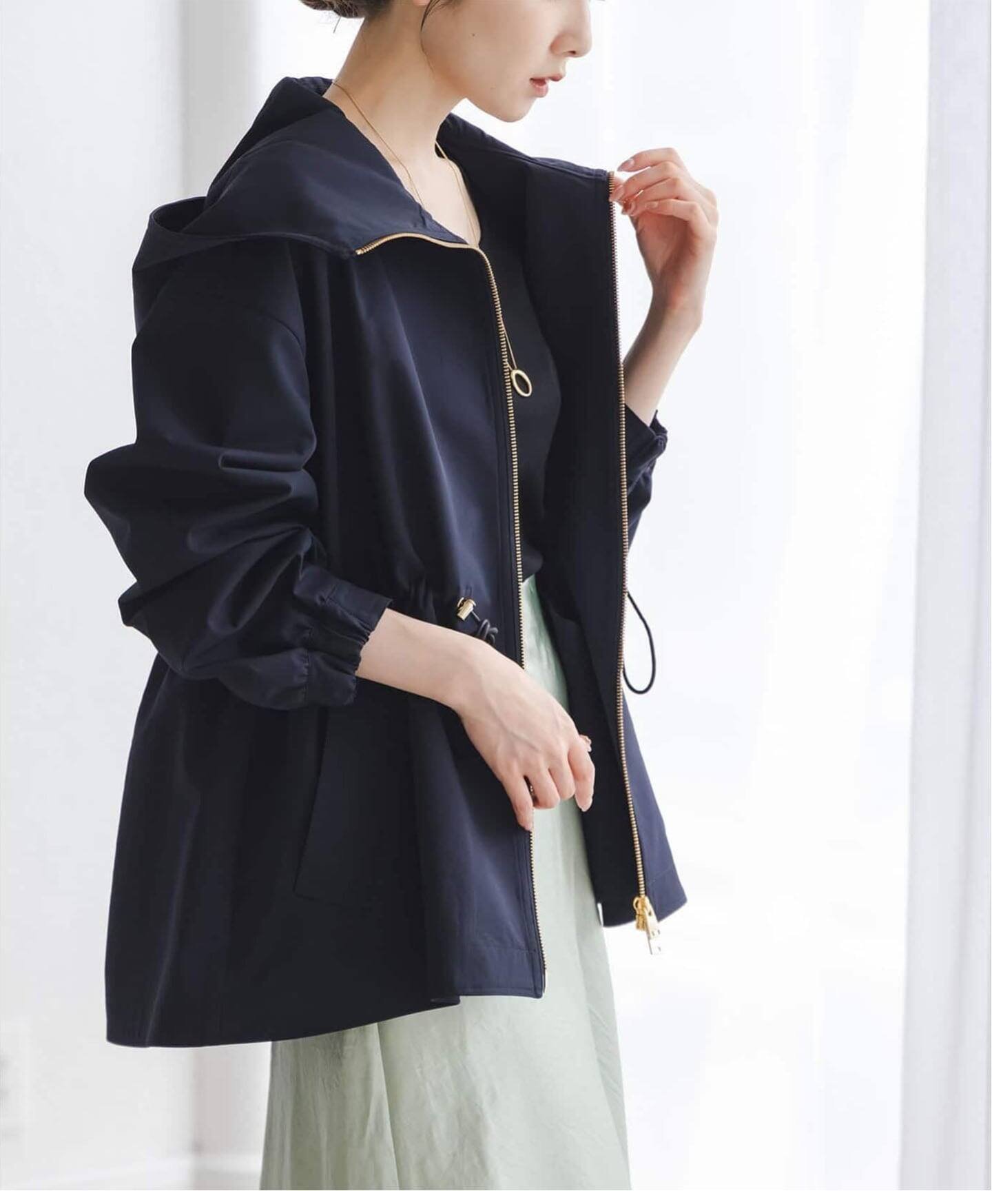 【ノーブル / スピック&スパン/NOBLE / Spick & Span】の《26SS先行 》ハイツイストダブルクロスマウンテンパーカー インテリア・キッズ・メンズ・レディースファッション・服の通販 founy(ファニー) 　ファッション　Fashion　レディースファッション　Fashion for Women　トップス・カットソー　Cut & Sew Tops　レディースパーカー・カジュアルフーディー　Casual Hoodies & Sweatshirts　コーティング　Coating, Coated Finish　ダブル　Double, Double-Breasted　ドローコード　Drawcord, Drawstring Cord　バランス　Balance, Style Balance　パーカー　Hoodie, Parka　ブルゾン　Blouson, Bomber Jacket　2026年　2026　ネイビー|ID: prp329100004830925 ipo3291000000035168688