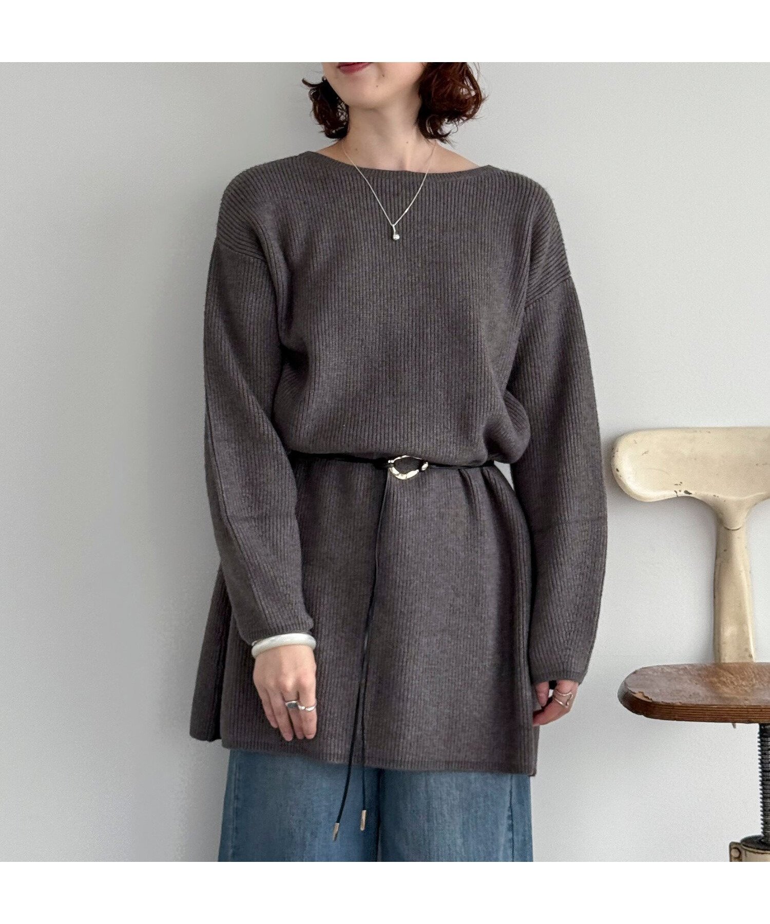 【ドゥ アルシーヴ/Doux archives】の2Wayベルト付きチュニックワンピース インテリア・キッズ・メンズ・レディースファッション・服の通販 founy(ファニー) ファッション Fashion レディースファッション Fashion for Women ワンピース Dresses チュニック Tunic Tops & Dresses ベルト&ウエストマーク Belts & Waist Accessories 畦 Ribbed Knit シンプル Simple, Minimal タイツ Tights, Legwear チュニック Tunic, Long Top ネックレス Necklace, Pendant Necklace ボトム Bottoms, Lower Wear CHARCOAL GRAY|ID: prp329100004830928 ipo3291000000035168703