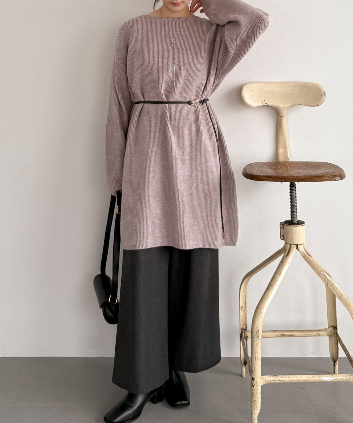 【ドゥ アルシーヴ/Doux archives】の2Wayベルト付きチュニックワンピース インテリア・キッズ・メンズ・レディースファッション・服の通販 founy(ファニー) ファッション Fashion レディースファッション Fashion for Women ワンピース Dresses チュニック Tunic Tops & Dresses ベルト&ウエストマーク Belts & Waist Accessories 畦 Ribbed Knit シンプル Simple, Minimal タイツ Tights, Legwear チュニック Tunic, Long Top ネックレス Necklace, Pendant Necklace ボトム Bottoms, Lower Wear MOCHA|ID: prp329100004830928 ipo3291000000035168704