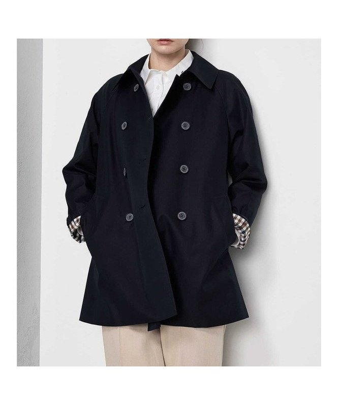 【アクアスキュータム/Aquascutum】のAライントレンチコート インテリア・キッズ・メンズ・レディースファッション・服の通販 founy(ファニー) 　ファッション　Fashion　レディースファッション　Fashion for Women　アウター　Coat / Outerwear Collection　コート・ロングコート・ピーコート　Long Coats, Peacoats & More　トレンチコート / 春秋の定番アウター　Trench Coats　ヴィンテージ　Vintage Style　コンパクト　Compact, Small Size　シャンブレー　Chambray, Denim-Like Fabric　ショート　Short, Short Length　シンプル　Simple, Minimal　ジャケット　Jacket, Outerwear　チェック　Check, Plaid, Tartan　フラップ　Flap, Flap Pocket　ライナー　Liner, Inner Layer　おすすめ　Recommended / Our Picks　ネイビー|ID: prp329100004830938 ipo3291000000035168900