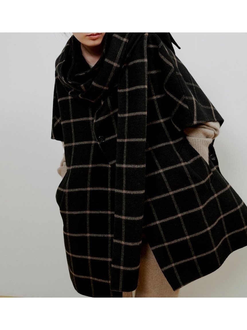 【ミースロエ/MIESROHE】の接結フードポンチョCT インテリア・キッズ・メンズ・レディースファッション・服の通販 founy(ファニー) 　ファッション　Fashion　レディースファッション　Fashion for Women　アウター　Coat / Outerwear Collection　ポンチョ・ケープコート　Ponchos & Capes　スマート　Smart, Elegant　人気　Popular, Best Seller　今季　This Season, Current Season　無地　Plain, Solid Color　CHECK[931]|ID: prp329100004830948 ipo3291000000035169189