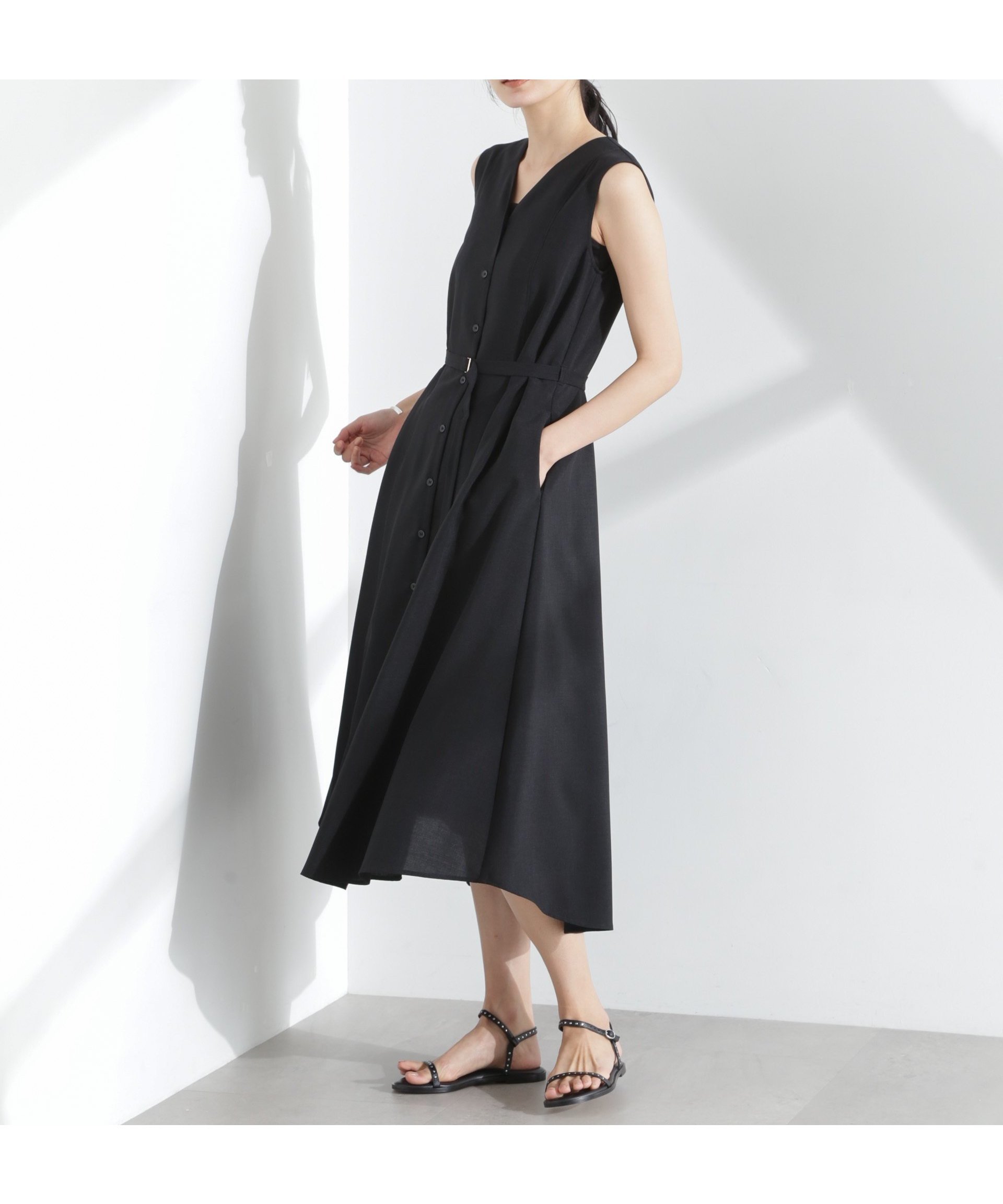 【ナノ ユニバース/nano universe】のメランジドライ ベルト付きVネックワンピース インテリア・キッズ・メンズ・レディースファッション・服の通販 founy(ファニー) ファッション Fashion レディースファッション Fashion for Women ワンピース Dresses ベルト&ウエストマーク Belts & Waist Accessories 春 Spring ギャザー Gathered, Ruffled サンダル Sandals, Summer Shoes ストレッチ Stretch, Stretchy Fabric セットアップ Set-Up, Coordinated Outfit ノースリーブ Sleeveless, No-Sleeve フラット Flat, Flat Shoes フロント Front, Front Design ベーシック Basic, Essential 半袖 Short Sleeve, Half Sleeve メランジ Melange, Mixed Yarn S/S・春夏 SS, Spring/Summer, Warm Season 夏 Summer エレガント 上品 Elegant 2025年 2025 2025春夏・S/S Spring/Summer 2025 SS25 ブラック|ID: prp329100004830949 ipo3291000000035169221