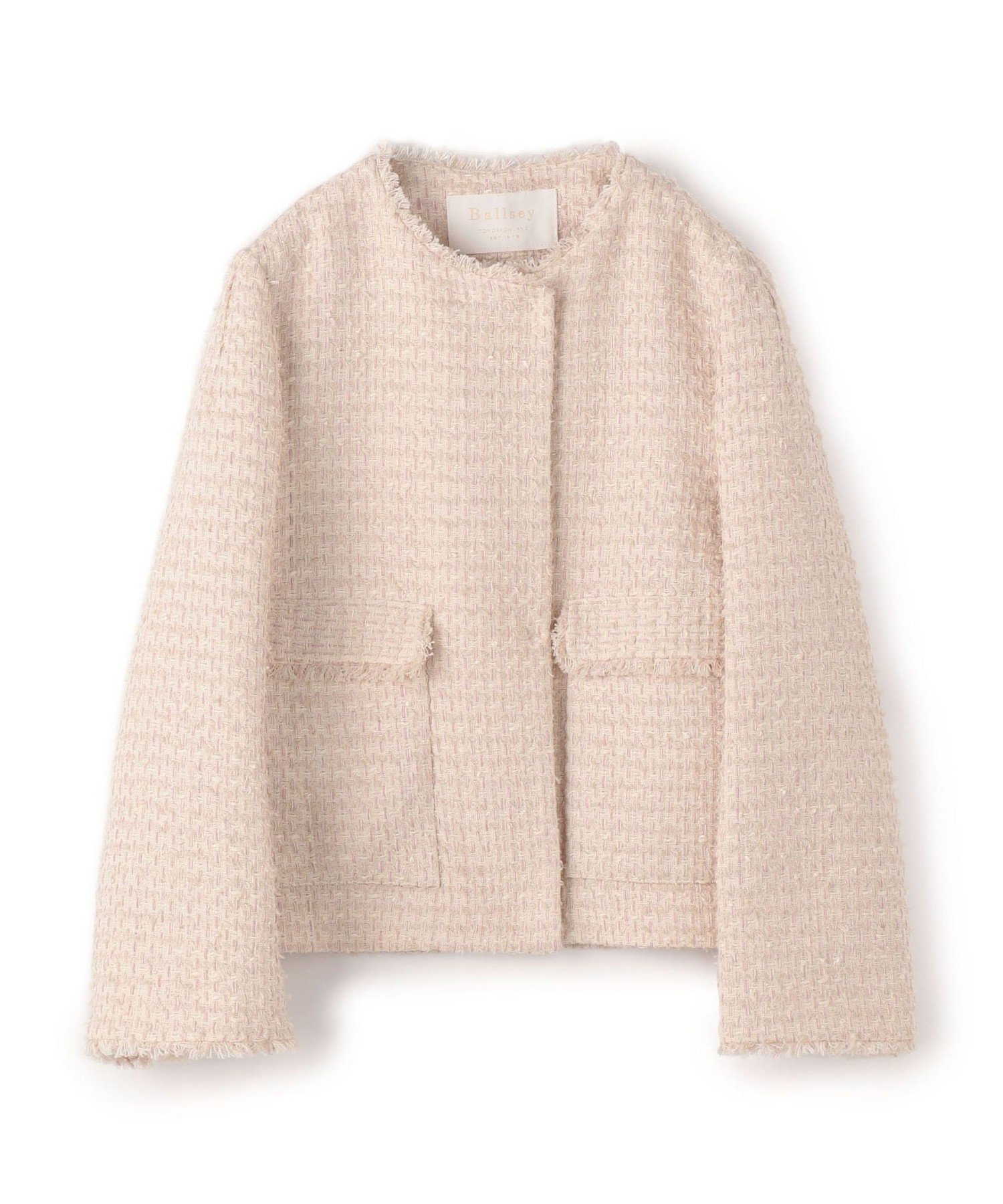 【トゥモローランド/TOMORROWLAND】のミックスヤーンツイード ノーカラージャケット インテリア・キッズ・メンズ・レディースファッション・服の通販 founy(ファニー) 　ファッション　Fashion　レディースファッション　Fashion for Women　アウター　Coat / Outerwear Collection　レディースジャケット・軽アウター　Jackets　ノーカラージャケット / シンプル上品コーデ　Collarless Jackets　コンパクト　Compact, Small Size　ジャケット　Jacket, Outerwear　セットアップ　Set-Up, Coordinated Outfit　ツイード　Twill, Twill Weave　テクスチャー　Texture, Textured Fabric　バランス　Balance, Style Balance　フォルム　Silhouette, Form　フロント　Front, Front Design　ポケット　Pocket, Pocket Detail　おすすめ　Recommended / Our Picks　セレモニー　Ceremony　42 ライトベージュ系|ID: prp329100004830957 ipo3291000000035169526