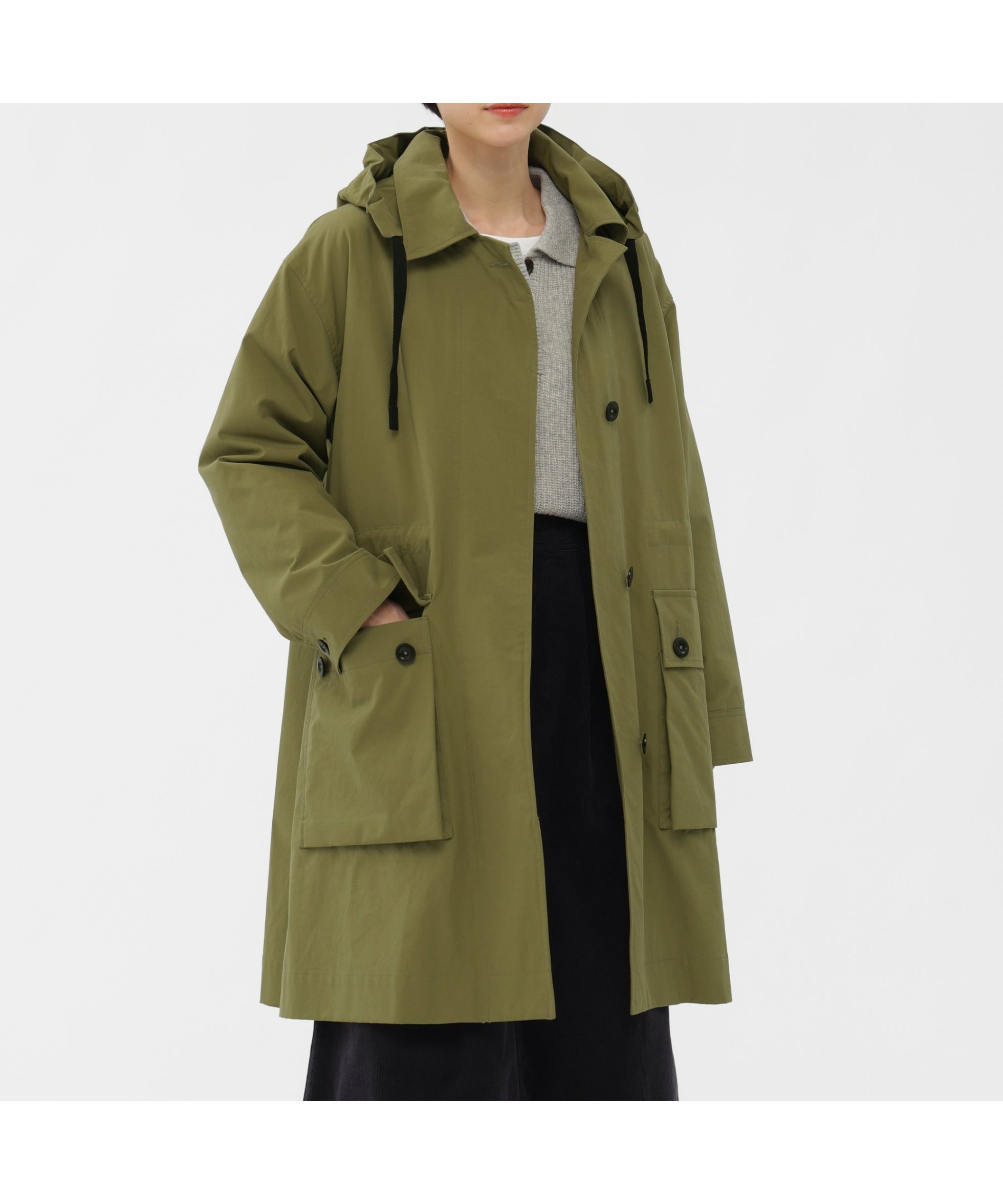 【マーガレットハウエル/MARGARET HOWELL】のBRUSHED COTTON CANVAS COAT インテリア・キッズ・メンズ・レディースファッション・服の通販 founy(ファニー) 　ファッション　Fashion　レディースファッション　Fashion for Women　アウター　Coat / Outerwear Collection　コート・ロングコート・ピーコート　Long Coats, Peacoats & More　キャンバス　Canvas, Canvas Fabric　スピンドル　Spindle, Drawcord　ポケット　Pocket, Pocket Detail　ミリタリー　Military, Army Style　ライナー　Liner, Inner Layer　ヴィンテージ　Vintage Style　KHAKI|ID: prp329100004830959 ipo3291000000035169585