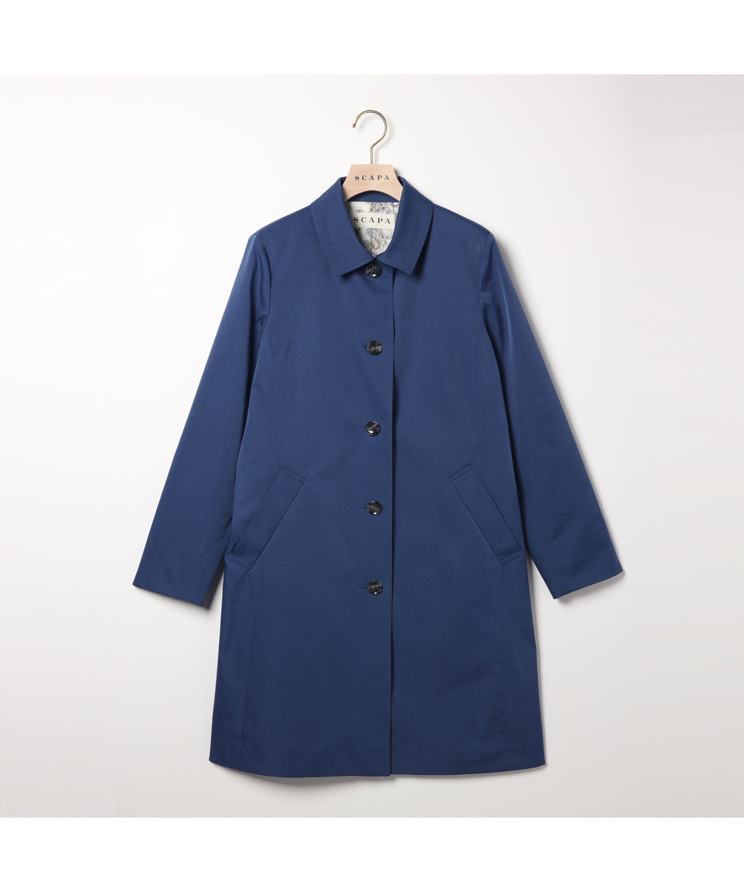 【スキャパ/SCAPA】のマットストレッチステンカラーコート インテリア・キッズ・メンズ・レディースファッション・服の通販 founy(ファニー) 　ファッション　Fashion　レディースファッション　Fashion for Women　アウター　Coat / Outerwear Collection　コート・ロングコート・ピーコート　Long Coats, Peacoats & More　シンプル　Simple, Minimal　ストレッチ　Stretch, Stretchy Fabric　フィット　Fit, Slim Fit　ベーシック　Basic, Essential　ペイズリー　Paisley, Ethnic Pattern　ポケット　Pocket, Pocket Detail　ブルー|ID: prp329100004830960 ipo3291000000035169637