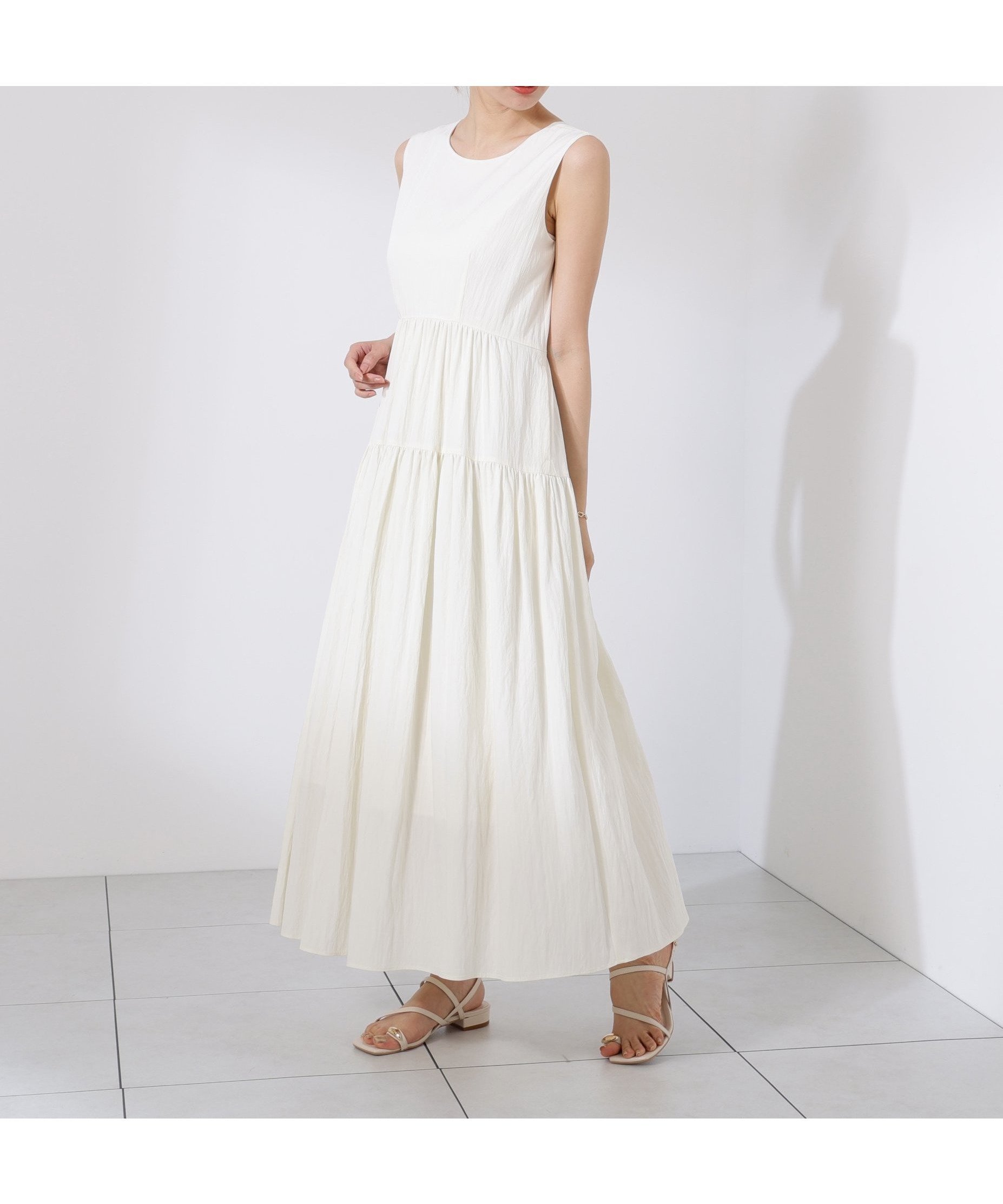 【プロポーション ボディドレッシング/PROPORTION BODY DRESSING】のバックリボンティアードワンピース インテリア・キッズ・メンズ・レディースファッション・服の通販 founy(ファニー) 　ファッション　Fashion　レディースファッション　Fashion for Women　ワンピース　Dresses　リボン　Ribbon, Bow　ワッシャー　Washer, Crinkled Finish　夏　Summer　エクリュ1|ID: prp329100004830964 ipo3291000000035169717