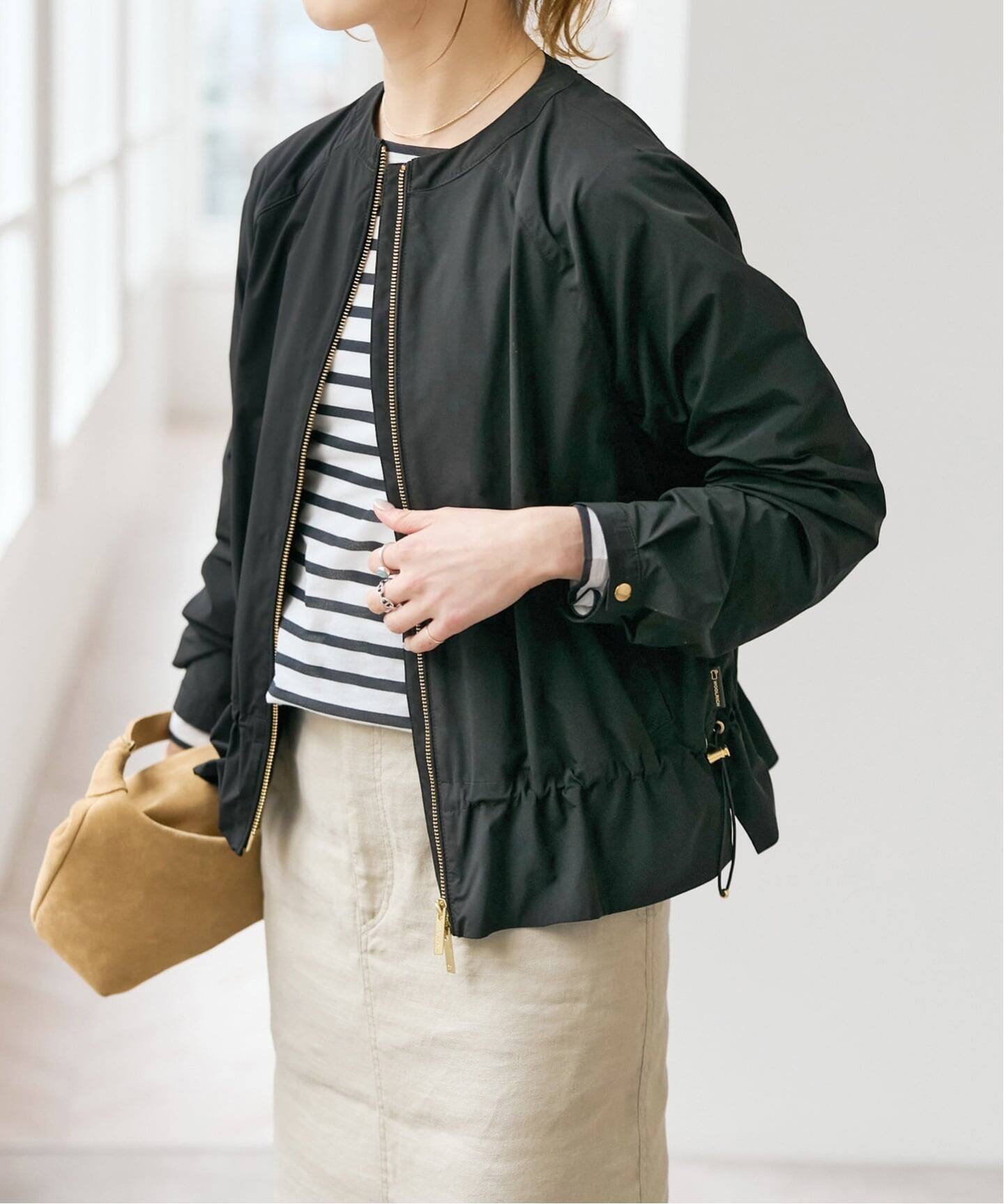 【スピック&スパン/Spick & Span】の《WEB限定 / 》WOOLRICH / ウールリッチ CITY BOMBER インテリア・キッズ・メンズ・レディースファッション・服の通販 founy(ファニー) 　ファッション　Fashion　レディースファッション　Fashion for Women　アウトドア　Outdoor Clothing　アメリカン　American Style　イタリア　Italy　スポーツ　Sports, Activewear　スマート　Smart, Elegant　スリット　Slit, Slit Detail　スリーブ　Sleeve, Long Sleeve / Short Sleeve　トレンド　Trend, Trending Now　ドローコード　Drawcord, Drawstring Cord　フェミニン　Feminine, Girly　ブルゾン　Blouson, Bomber Jacket　ボトム　Bottoms, Lower Wear　旅行　Travel　ブラック|ID: prp329100004830965 ipo3291000000035169733