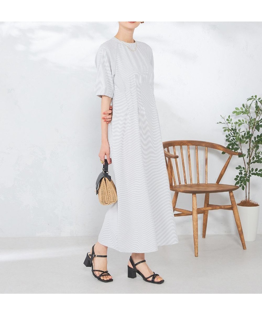 【アー ヴェー ヴェー/a.v.v】の【洗える/イージーケア/吸水速乾/UVカット】ウエストタックサッカーワンピース インテリア・キッズ・メンズ・レディースファッション・服の通販 founy(ファニー) ファッション Fashion レディースファッション Fashion for Women ワンピース Dresses 洗える Machine Washable カーディガン Cardigan, Knitwear 吸水 Absorbent, Quick-Dry サッカー Seersucker, Summer Fabric シンプル Simple, Minimal ジャケット Jacket, Outerwear ストライプ Stripe, Striped Pattern スリーブ Sleeve, Long Sleeve / Short Sleeve 羽織 Haori, Light Jacket 再入荷 Restock / Back in Stock 夏 Summer エレガント 上品 Elegant グレーストライプ|ID: prp329100004830973 ipo3291000000035169949