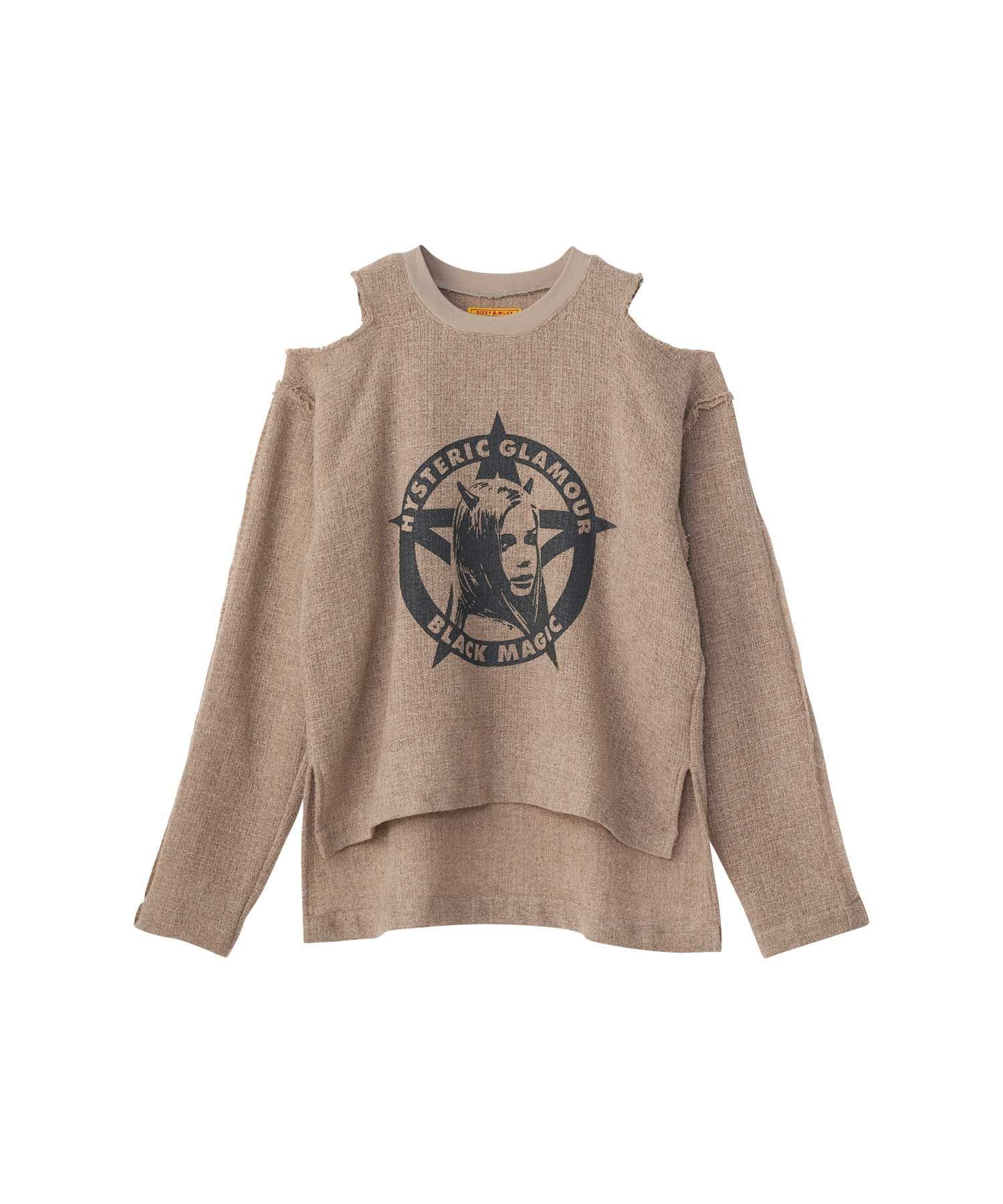 【ヒステリックグラマー/HYSTERIC GLAMOUR】のBLACK MAGIC WOMAN プルオーバーシャツ 人気、トレンドファッション・服の通販 founy(ファニー) 　ファッション　Fashion　レディースファッション　Fashion for Women　トップス・カットソー　Cut & Sew Tops　シャツ・ブラウス・オフィスカジュアル　Elegant Blouses & Button-Ups　カジュアルプルオーバー・ニットトップス　Pullovers & Knit Tops / Casual Pullovers　カットオフ　Cut-Off Design　フロント　Front, Front Design　プリント　Print, Printed Pattern　ラバー　Rubber, Rubber Sole　 other-1|ID: prp329100004830984 ipo3291000000035170181