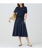 【ラコステ/LACOSTE】の異素材切り替え コンビネーションマテリアルポロドレス フレア ポロワンピース ネイビー|ID: prp329100004830994 ipo3291000000035170531