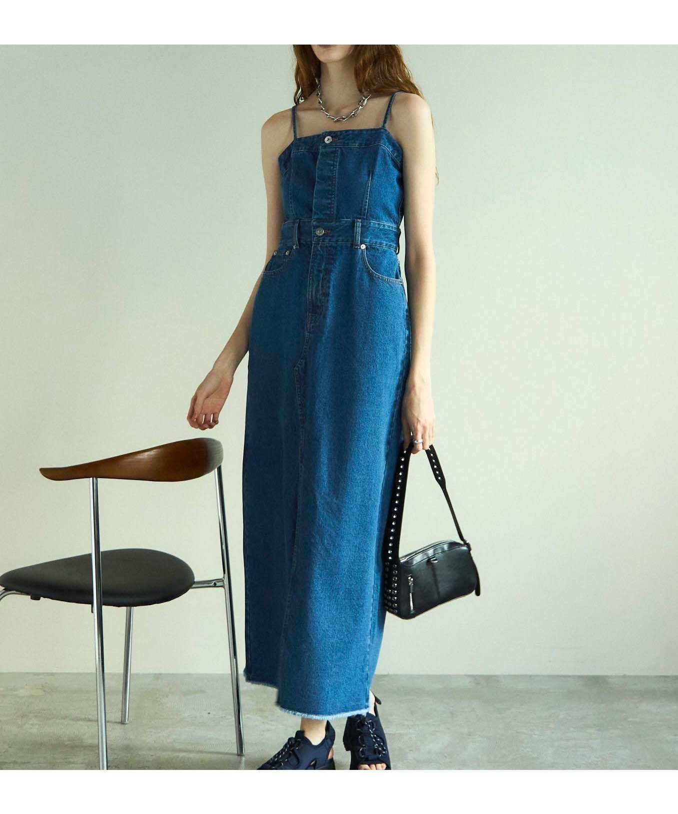 【メゾンスペシャル/MAISON SPECIAL】の2WAYデニムワンピース インテリア・キッズ・メンズ・レディースファッション・服の通販 founy(ファニー) 　ファッション　Fashion　レディースファッション　Fashion for Women　ワンピース　Dresses　キャミワンピース　Cami Dress, Slip Dress　シェイプ　Shape, Slim Fit　スリット　Slit, Slit Detail　センター　Center, Center Line　デニム　Denim, Jeans Material　マキシ　Maxi, Full Length　BLU|ID: prp329100004830998 ipo3291000000035170639