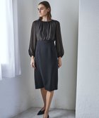 【エポカ/EPOCA】のコンパクトダブルクロス シフォンコンビドレス ネイビー|ID: prp329100004831001 ipo3291000000035170680