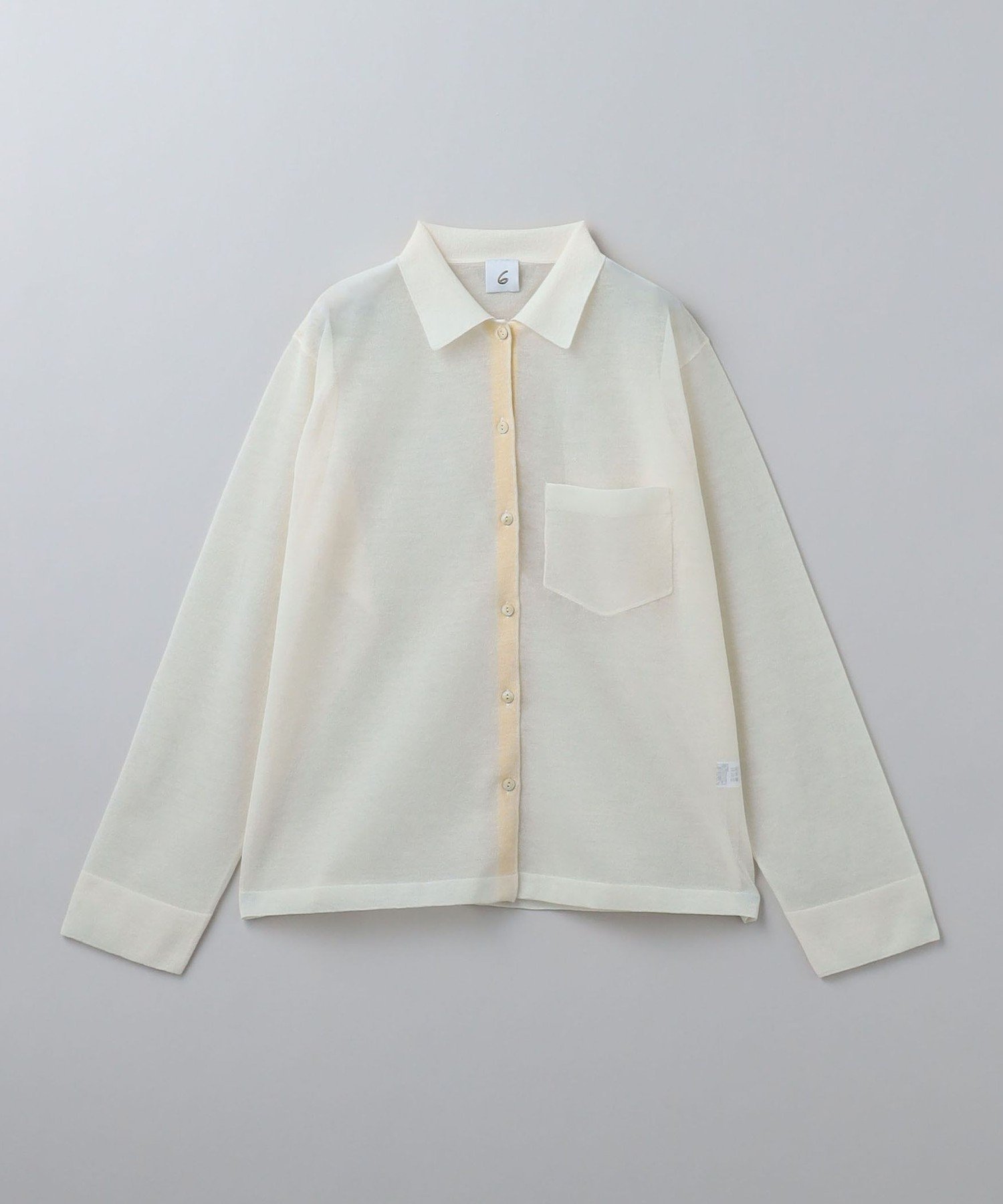 【ユナイテッドアローズ/UNITED ARROWS】の6(ROKU) シアーカラーポイント ニット シャツカーディガン インテリア・キッズ・メンズ・レディースファッション・服の通販 founy(ファニー) 　ファッション　Fashion　レディースファッション　Fashion for Women　トップス・カットソー　Cut & Sew Tops　ニット　Knit Tops & Sweaters　カーディガン・羽織り　Layered Style Cardigans　シャツ・ブラウス・オフィスカジュアル　Elegant Blouses & Button-Ups　インナー　Innerwear　春　Spring　カーディガン　Cardigan, Knitwear　S/S・春夏　SS, Spring/Summer, Warm Season　アウトレット　Outlet / Clearance　夏　Summer　OFF WHITE|ID: prp329100004831004 ipo3291000000035170752