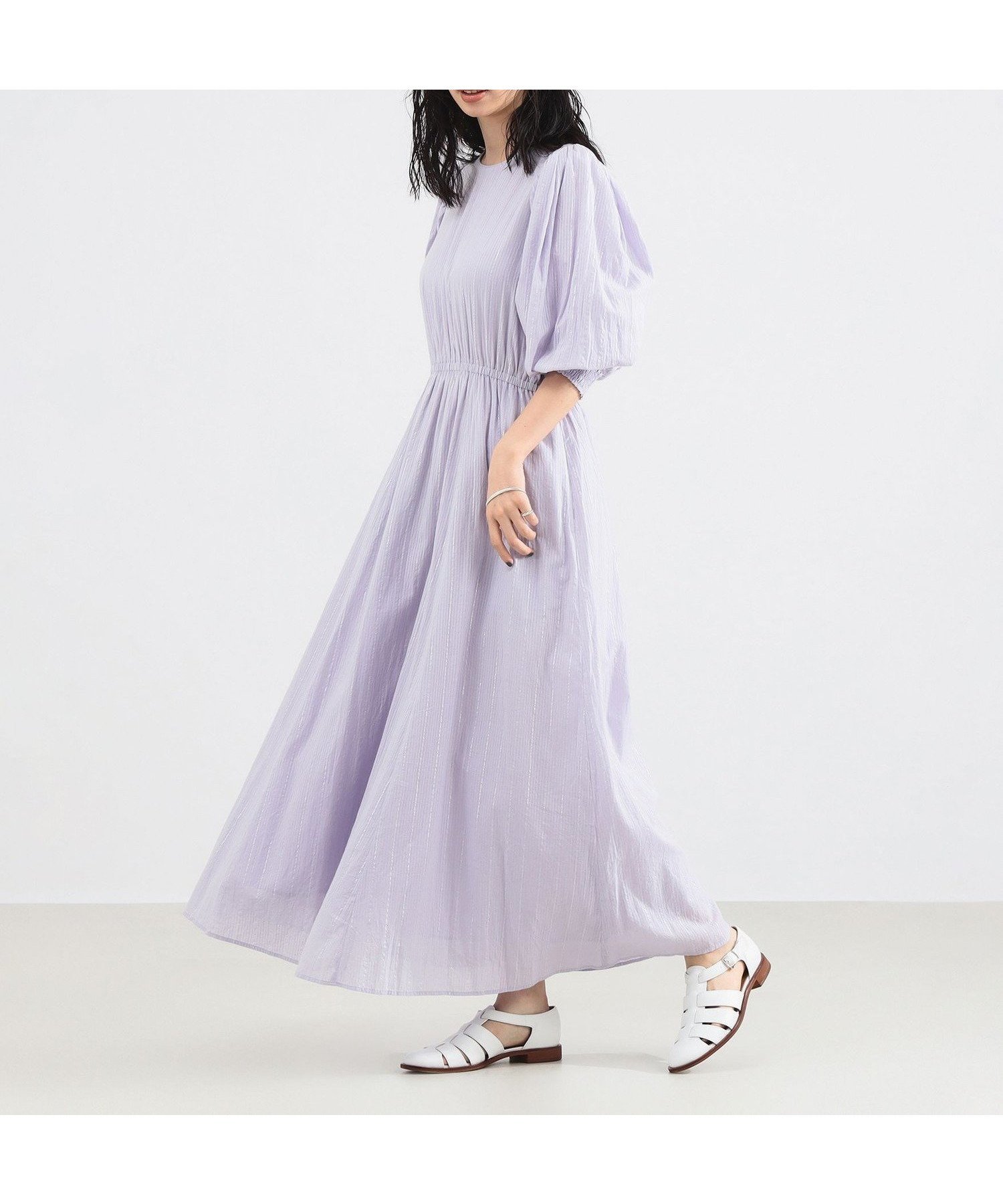 【デミルクス ビームス/Demi-Luxe BEAMS】のne Quittez pas / ルレックス ストライプ ワンピース 人気、トレンドファッション・服の通販 founy(ファニー) ファッション Fashion レディースファッション Fashion for Women ワンピース Dresses インド Indian Textile ギャザー Gathered, Ruffled シャーリング Shirring, Ruched ストライプ Stripe, Striped Pattern スリーブ Sleeve, Long Sleeve / Short Sleeve バルーン Balloon, Balloon Silhouette フィット Fit, Slim Fit フェミニン Feminine, Girly ブラウジング Blouson Silhouette, Cinched Waist プリント Print, Printed Pattern モダン Modern, Contemporary other-1|ID: prp329100004831011 ipo3291000000035170866