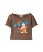 【ヒステリックグラマー/HYSTERIC GLAMOUR】のWHIP LASH ショート丈Tシャツ 人気、トレンドファッション・服の通販 founy(ファニー) ファッション Fashion レディースファッション Fashion for Women トップス・カットソー Cut & Sew Tops シャツ・ブラウス・オフィスカジュアル Elegant Blouses & Button-Ups ロングTシャツ・Tシャツ Longline T-Shirts & Tees アクセサリー Fashion Accessories グラフィック Graphic, Graphic Design ショルダー Shoulder, Shoulder Strap ショート Short, Short Length ミックス Mix, Mixed Style モチーフ Motif, Design Theme 定番 Standard, Basic Item thumbnail ブラウン|ID: prp329100004831016 ipo3291000000035170955