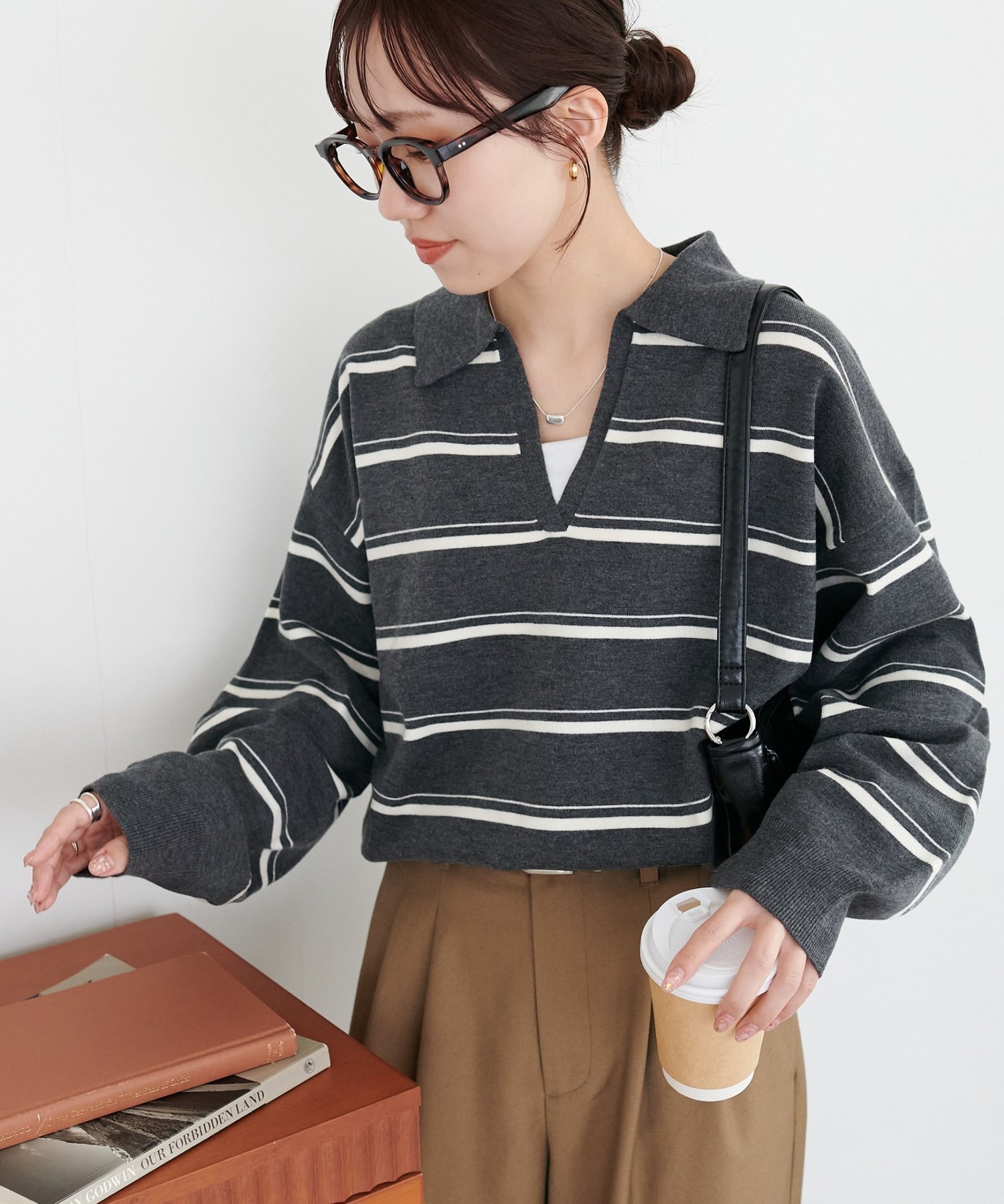 【ディスコート/Discoat】のモチモチスキッパープルオーバー《WEB限定カラーあり》 インテリア・キッズ・メンズ・レディースファッション・服の通販 founy(ファニー) 　ファッション　Fashion　レディースファッション　Fashion for Women　トップス・カットソー　Cut & Sew Tops　カジュアルプルオーバー・ニットトップス　Pullovers & Knit Tops / Casual Pullovers　おすすめ　Recommended / Our Picks　スキッパー　Skipper, Open Collar　スラックス　Slacks, Dress Pants　デニム　Denim, Jeans Material　バランス　Balance, Style Balance　リラックス　Relax, Relaxed Fit　ダークグレー|ID: prp329100004831034 ipo3291000000035171315