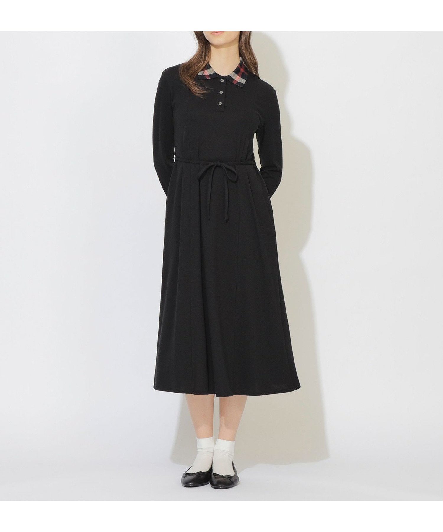 【ブルーレーベル クレストブリッジ/BLUE LABEL CRESTBRIDGE】の【Meシリーズ】ポロワンピース インテリア・キッズ・メンズ・レディースファッション・服の通販 founy(ファニー) 　ファッション　Fashion　レディースファッション　Fashion for Women　ワンピース　Dresses　チェック　Check, Plaid, Tartan　トレンド　Trend, Trending Now　ポロシャツ　Polo Shirt, Collared Tee　リボン　Ribbon, Bow　リラックス　Relax, Relaxed Fit　エレガント 上品　Elegant　定番　Standard, Basic Item　ブラック|ID: prp329100004831053 ipo3291000000035171756