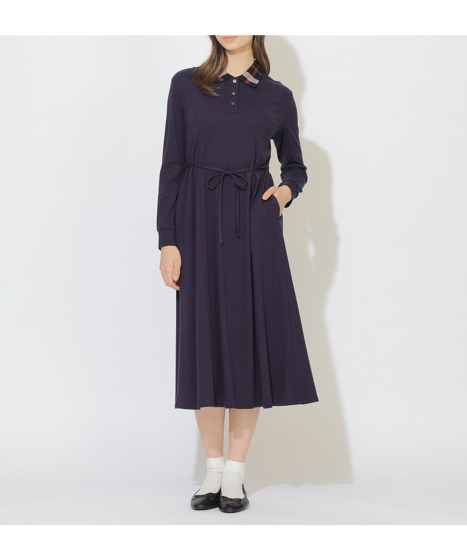 【ブルーレーベル クレストブリッジ/BLUE LABEL CRESTBRIDGE】の【Meシリーズ】ポロワンピース インテリア・キッズ・メンズ・レディースファッション・服の通販 founy(ファニー) 　ファッション　Fashion　レディースファッション　Fashion for Women　ワンピース　Dresses　チェック　Check, Plaid, Tartan　トレンド　Trend, Trending Now　ポロシャツ　Polo Shirt, Collared Tee　リボン　Ribbon, Bow　リラックス　Relax, Relaxed Fit　エレガント 上品　Elegant　定番　Standard, Basic Item　ネイビー|ID: prp329100004831053 ipo3291000000035171757