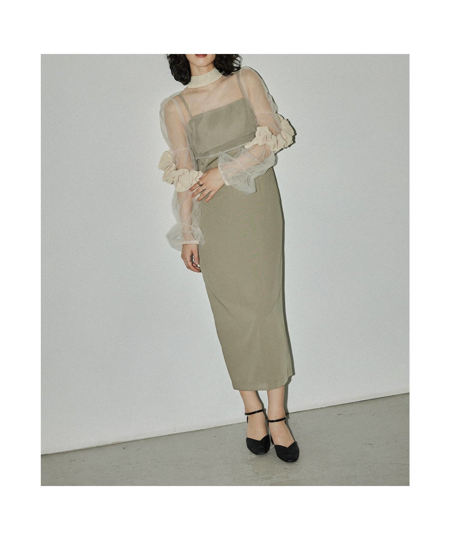 【ビーフラット/bflat】のチュールボレロコクーンドレス 結婚式 パーティードレス オケージョンドレス 同窓会 インテリア・キッズ・メンズ・レディースファッション・服の通販 founy(ファニー) 　ファッション　Fashion　レディースファッション　Fashion for Women　アウター　Coat / Outerwear Collection　ボレロ・ショート丈ジャケット / ドレス羽織りに　Boleros & Short Jackets　ワンピース　Dresses　フォーマル・パーティードレス・結婚式用ドレス　Elegant & Casual Dresses　キャミワンピース　Cami Dress, Slip Dress　ショート　Short, Short Length　シンプル　Simple, Minimal　チュール　Tulip, Tulip Motif　ドレス　Dress, One-Piece　フリル　Frill, Ruffle　ボトルネック　Bottle Neck, Mock Neck　ボレロ　Bolero, Short Cardigan　ポケット　Pocket, Pocket Detail　リボン　Ribbon, Bow　おすすめ　Recommended / Our Picks　結婚式　Wedding　披露宴　Wedding Reception　二次会　After Party　カーキ|ID: prp329100004831059 ipo3291000000035171950