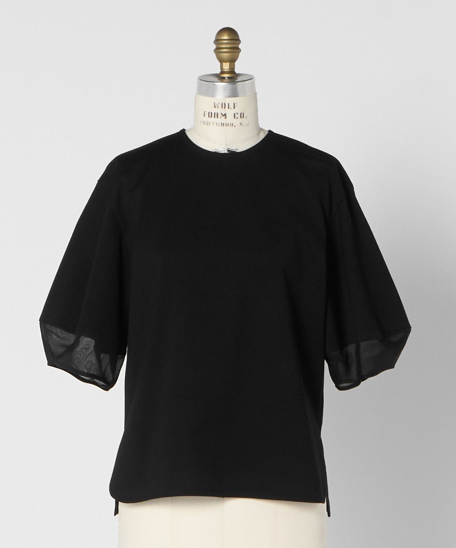 【ドゥロワー/DRAWER】のFALL1 コンビノーカラーカットソーブラウス 人気、トレンドファッション・服の通販 founy(ファニー) 　ファッション　Fashion　レディースファッション　Fashion for Women　トップス・カットソー　Cut & Sew Tops　シャツ・ブラウス・オフィスカジュアル　Elegant Blouses & Button-Ups　カットソー・ベーシックTシャツ　Cut-and-Sewn Tops / Stretch Tees & Basics　なめらか　Smooth, Silky Texture　シアー　Sheer, See-Through　スリーブ　Sleeve, Long Sleeve / Short Sleeve　フォルム　Silhouette, Form　エレガント 上品　Elegant　 other-1|ID: prp329100004831070 ipo3291000000035172210