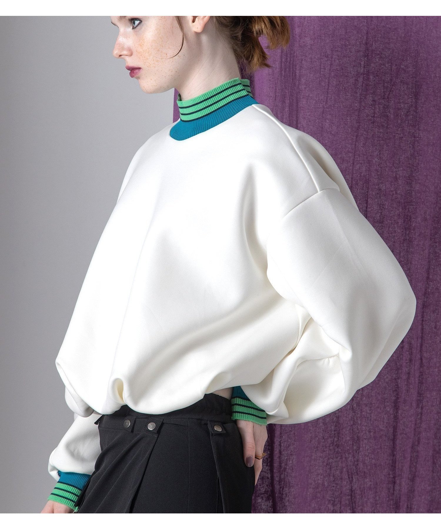 【アウラアイラ/AULA AILA】のMULTI BORDER BALLOON PULLOVER インテリア・キッズ・メンズ・レディースファッション・服の通販 founy(ファニー) 　ファッション　Fashion　レディースファッション　Fashion for Women　トップス・カットソー　Cut & Sew Tops　カジュアルプルオーバー・ニットトップス　Pullovers & Knit Tops / Casual Pullovers　2025年　2025　2025-2026秋冬・A/W　Autumn/Winter 2025–26 AW25–26　冬　Winter / This Winter　ギャザー　Gathered, Ruffled　コンパクト　Compact, Small Size　ストレッチ　Stretch, Stretchy Fabric　ドローコード　Drawcord, Drawstring Cord　バランス　Balance, Style Balance　バルーン　Balloon, Balloon Silhouette　フォルム　Silhouette, Form　ボーダー　Border, Stripe　今季　This Season, Current Season　WHITE|ID: prp329100004831102 ipo3291000000035172637