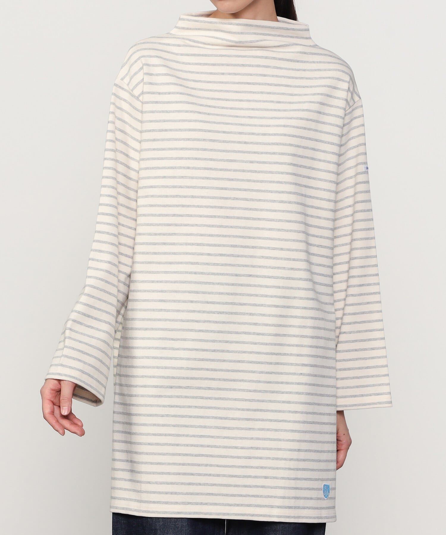 【ビショップ/Bshop】のコットンロード ボトルネックチュニック WOMEN インテリア・キッズ・メンズ・レディースファッション・服の通販 founy(ファニー) 　ファッション　Fashion　レディースファッション　Fashion for Women　トップス・カットソー　Cut & Sew Tops　カットソー　Cut and Sewn Top　スリット　Slit, Slit Detail　チュニック　Tunic, Long Top　フランス　France, French　フロント　Front, Front Design　ボトルネック　Bottle Neck, Mock Neck　ボーダー　Border, Stripe　軽量　Lightweight, Ultra Light　ECRU系1|ID: prp329100004831104 ipo3291000000035172662