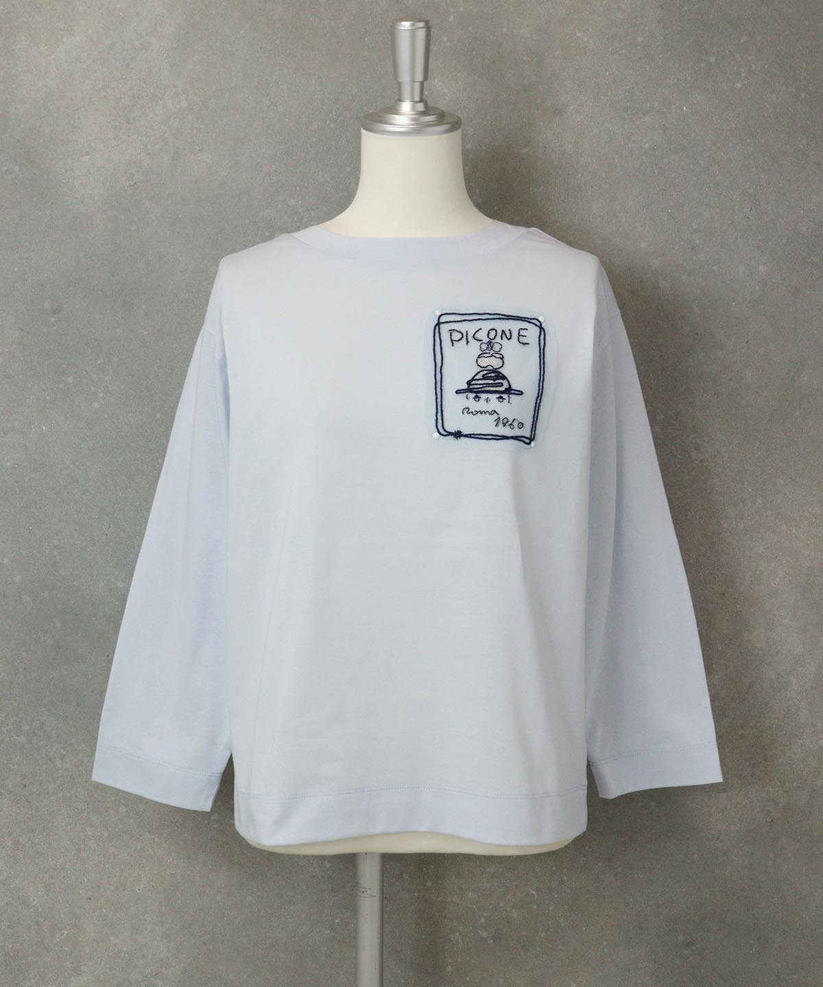 【スタジオピッコーネ/STUDIO PICONE】のUV速乾チュール刺繍プルオーバー インテリア・キッズ・メンズ・レディースファッション・服の通販 founy(ファニー) 　ファッション　Fashion　レディースファッション　Fashion for Women　トップス・カットソー　Cut & Sew Tops　カジュアルプルオーバー・ニットトップス　Pullovers & Knit Tops / Casual Pullovers　カットソー　Cut and Sewn Top　シンプル　Simple, Minimal　ストーン　Stone, Gem-Like　スリット　Slit, Slit Detail　チュール　Tulip, Tulip Motif　パール　Pearl, Pearl Accent　吸水　Absorbent, Quick-Dry　無地　Plain, Solid Color　ライトブルー|ID: prp329100004831106 ipo3291000000035172735