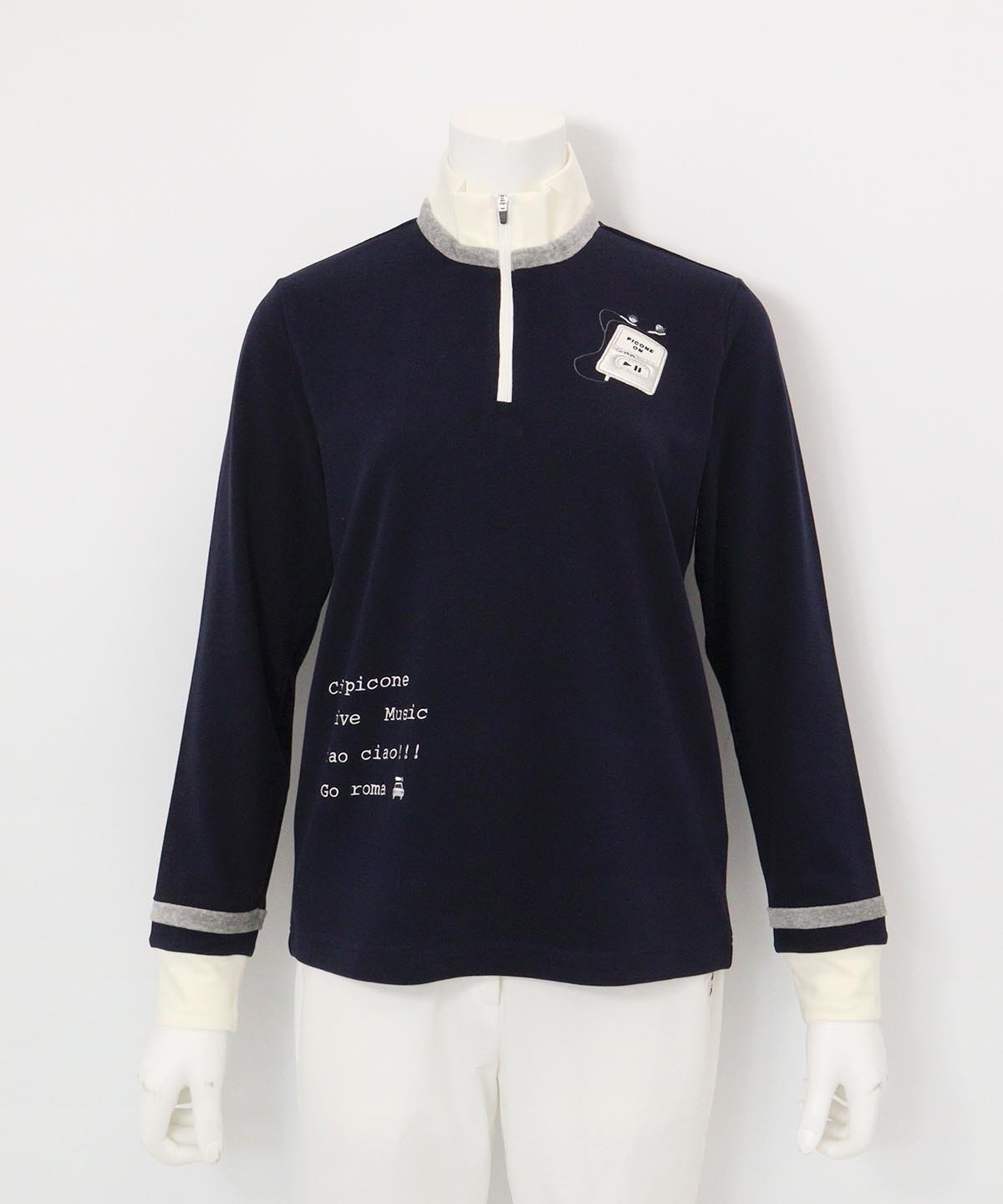 【ピッコーネクラブ/Picone Club】の【ピッコーネクラブ公式】ベロアライン保温起毛プルオーバー インテリア・キッズ・メンズ・レディースファッション・服の通販 founy(ファニー) 　ファッション　Fashion　レディースファッション　Fashion for Women　トップス・カットソー　Cut & Sew Tops　カジュアルプルオーバー・ニットトップス　Pullovers & Knit Tops / Casual Pullovers　ベロアトップス　Velour Tops / Velvet-Look Items　インナー　Innerwear　ジップ　Zip, Zipper　ストレッチ　Stretch, Stretchy Fabric　タートル　Turtleneck, Turtle Collar　ハイネック　High Neck, Mock Neck　ベロア　Velour, Soft Velvet　楽ちん　Easy Fit, Comfortable　おすすめ　Recommended / Our Picks　ネイビー|ID: prp329100004831108 ipo3291000000035172743