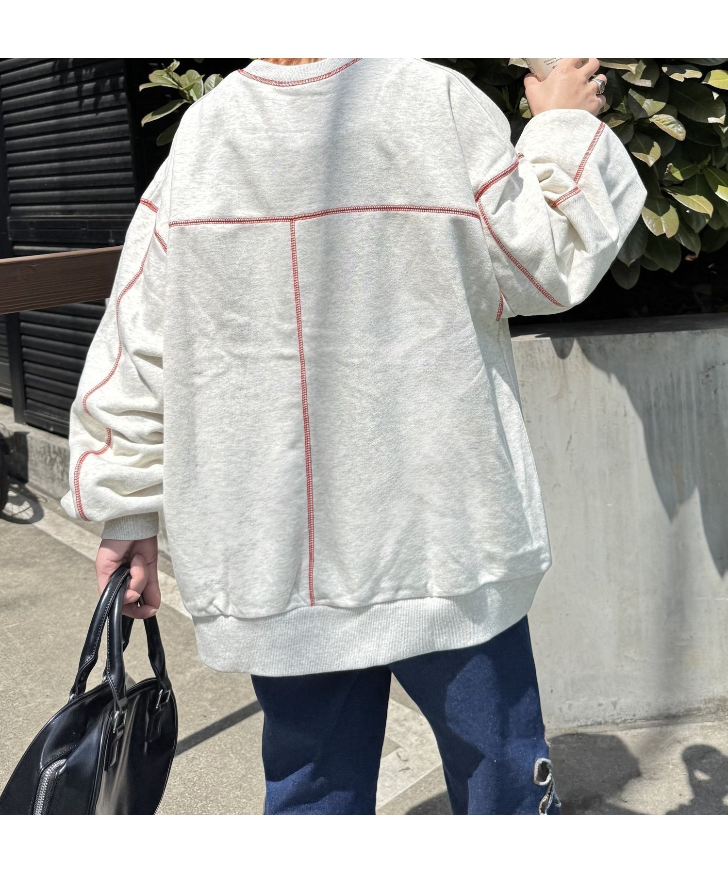 【チャオパニックティピー/CIAOPANIC TYPY】の【HELLO.SANFRANCISCO】配色ステッチオーバースウェット 人気、トレンドファッション・服の通販 founy(ファニー) 　ファッション　Fashion　レディースファッション　Fashion for Women　トップス・カットソー　Cut & Sew Tops　レディースパーカー・カジュアルフーディー　Casual Hoodies & Sweatshirts　スウェット・クルーネックトップス　Sweatshirts & Crewnecks / Relaxed Fit Sweat Tops　スウェット / スエット　Sweatshirt, Sweatwear　デニム　Denim, Jeans Material　トレンド　Trend, Trending Now　定番　Standard, Basic Item　リラックス　Relax, Relaxed Fit　ロング　Long, Long-Length　再入荷　Restock / Back in Stock　おすすめ　Recommended / Our Picks　 other-1|ID: prp329100004831117 ipo3291000000035172986