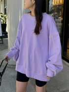 【チャオパニックティピー/CIAOPANIC TYPY】の【HELLO.SANFRANCISCO】配色ステッチオーバースウェット 人気、トレンドファッション・服の通販 founy(ファニー) ファッション Fashion レディースファッション Fashion for Women トップス・カットソー Cut & Sew Tops レディースパーカー・カジュアルフーディー Casual Hoodies & Sweatshirts スウェット・クルーネックトップス Sweatshirts & Crewnecks / Relaxed Fit Sweat Tops スウェット / スエット Sweatshirt, Sweatwear デニム Denim, Jeans Material トレンド Trend, Trending Now 定番 Standard, Basic Item リラックス Relax, Relaxed Fit ロング Long, Long-Length 再入荷 Restock / Back in Stock おすすめ Recommended / Our Picks thumbnail バイオレット|ID: prp329100004831117 ipo3291000000035173000