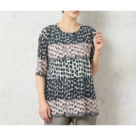 【ミゼール/MISSEL】の【洗える・アンサンブル可能】幾何柄Tシャツ 人気、トレンドファッション・服の通販 founy(ファニー) ファッション Fashion レディースファッション Fashion for Women トップス・カットソー Cut & Sew Tops アンサンブルニット Knit Ensembles & Twin Sets シャツ・ブラウス・オフィスカジュアル Elegant Blouses & Button-Ups ロングTシャツ・Tシャツ Longline T-Shirts & Tees アンサンブル Ensemble Set インナー Innerwear エレガント 上品 Elegant 洗える Machine Washable カットソー Cut and Sewn Top グラデーション Gradient, Ombre サマー Summer, Summer Style ベスト Vest, Waistcoat |ID:prp329100004831133