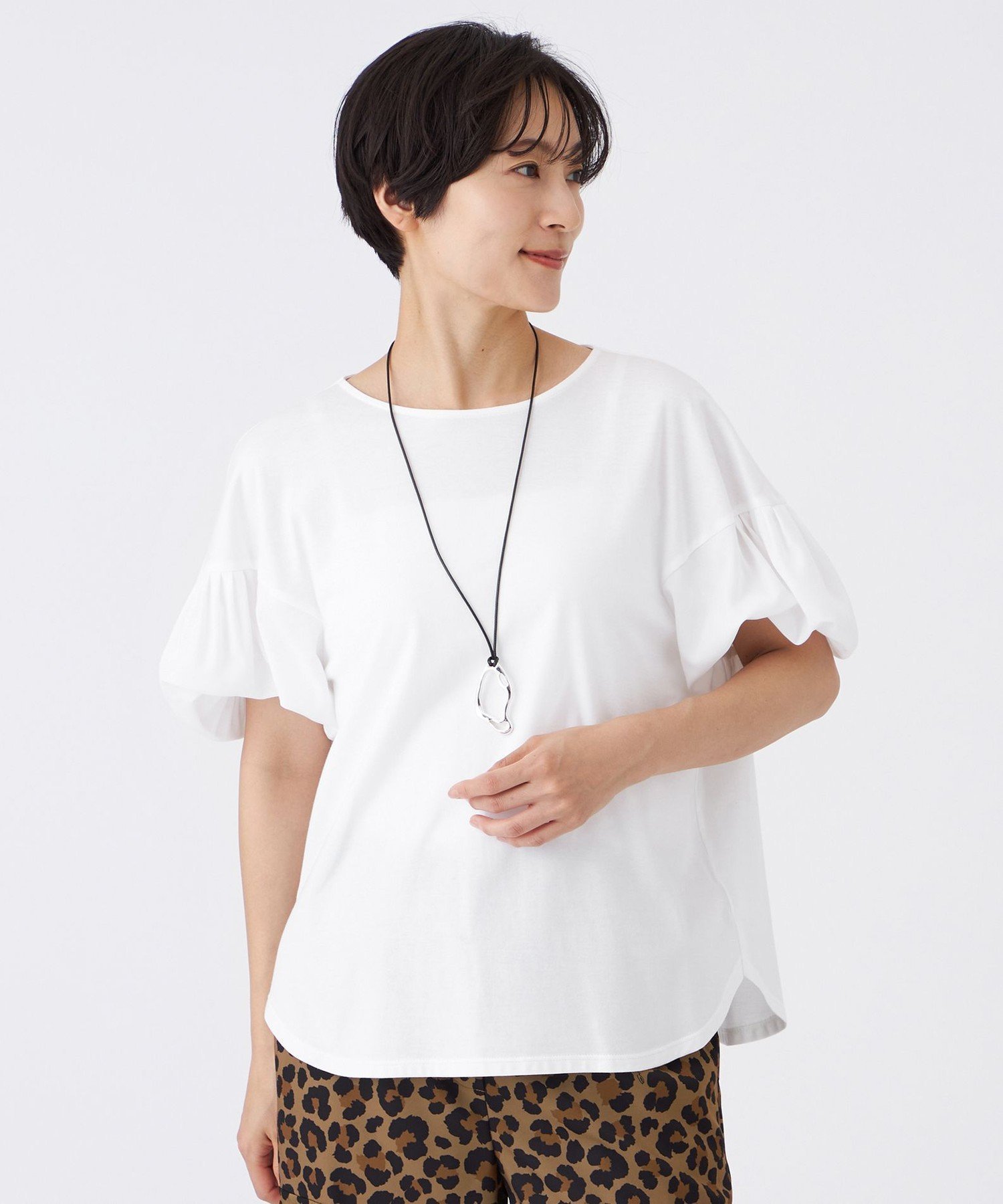 【エヴェックス バイ クリツィア/EVEX by KRIZIA】の【接触冷感】【マシンウォッシャブル】スパンローンコンビカットソー インテリア・キッズ・メンズ・レディースファッション・服の通販 founy(ファニー) 　ファッション　Fashion　レディースファッション　Fashion for Women　トップス・カットソー　Cut & Sew Tops　カットソー・ベーシックTシャツ　Cut-and-Sewn Tops / Stretch Tees & Basics　コンビ　Combo, Combination Style　シンプル　Simple, Minimal　ベーシック　Basic, Essential　A/W・秋冬　Autumn/Winter　オフホワイト|ID: prp329100004831139 ipo3291000000035173312