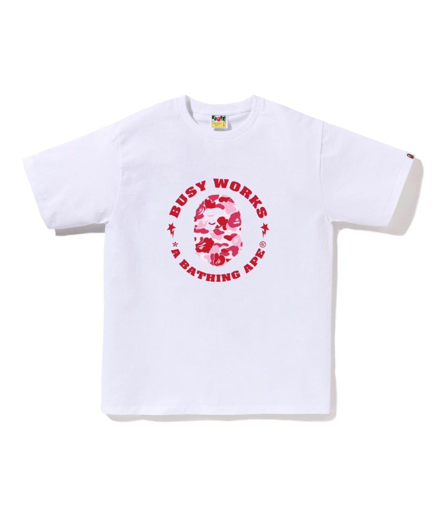 【ア ベイシング エイプ/A BATHING APE】のABC CAMO BUSY WORKS STA TEE M インテリア・キッズ・メンズ・レディースファッション・服の通販 founy(ファニー) 　ファッション　Fashion　レディースファッション　Fashion for Women　ショート　Short, Short Length　スリーブ　Sleeve, Long Sleeve / Short Sleeve　デニム　Denim, Jeans Material　フロント　Front, Front Design　プリント　Print, Printed Pattern　ラバー　Rubber, Rubber Sole　WHxPK|ID: prp329100004831180 ipo3291000000035174017