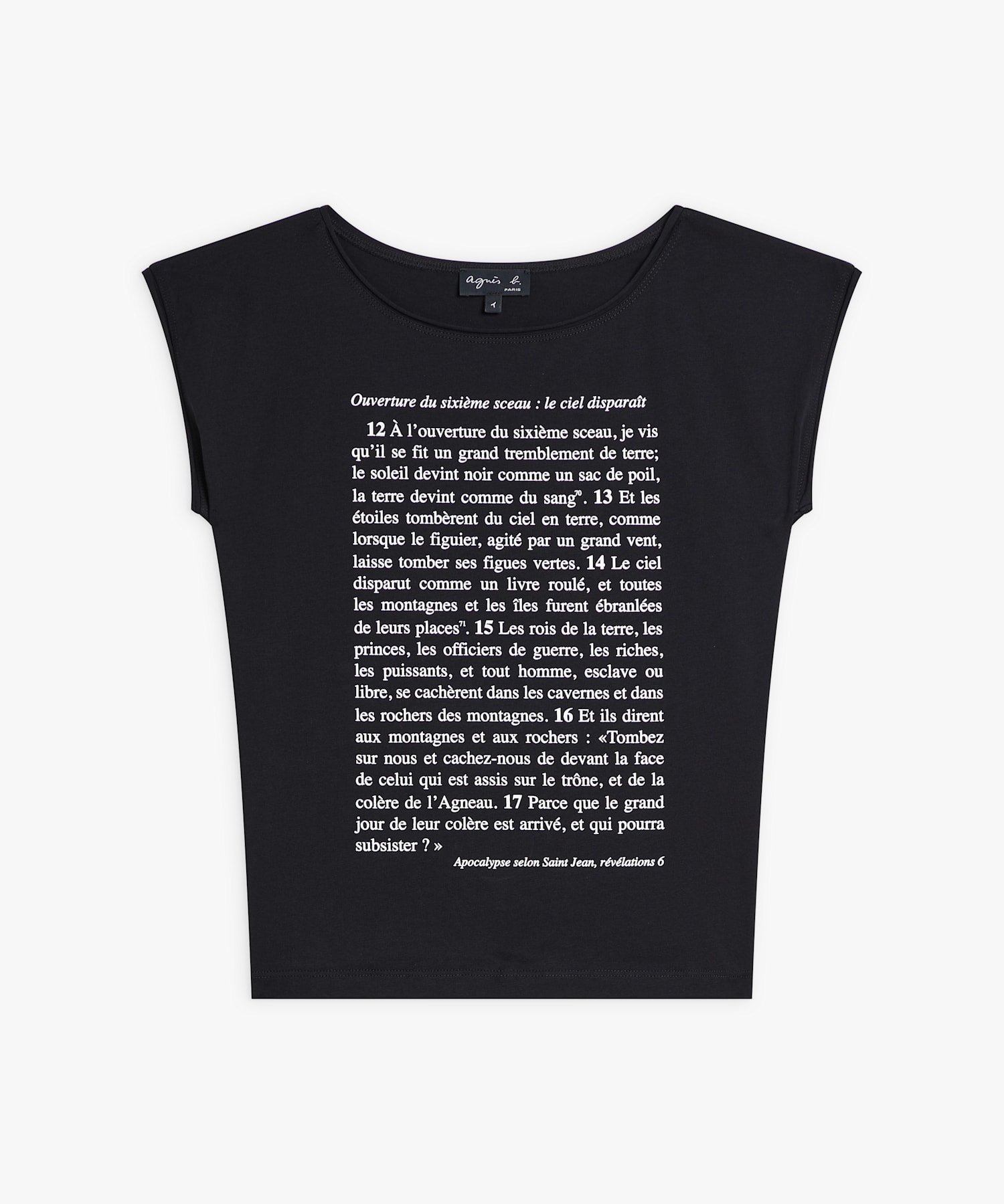 【アニエスベー ファム/agnes b. FEMME】のオーガニックコットン プリント ノースリーブ Tシャツ Apocalypse selon St Jean 人気、トレンドファッション・服の通販 founy(ファニー) 　ファッション　Fashion　レディースファッション　Fashion for Women　トップス・カットソー　Cut & Sew Tops　キャミソール&ノースリーブ　Camisoles & Sleeveless Tops　シャツ・ブラウス・オフィスカジュアル　Elegant Blouses & Button-Ups　ロングTシャツ・Tシャツ　Longline T-Shirts & Tees　ノースリーブ　Sleeveless, No-Sleeve　プリント　Print, Printed Pattern　 other-1|ID: prp329100004831185 ipo3291000000035174077