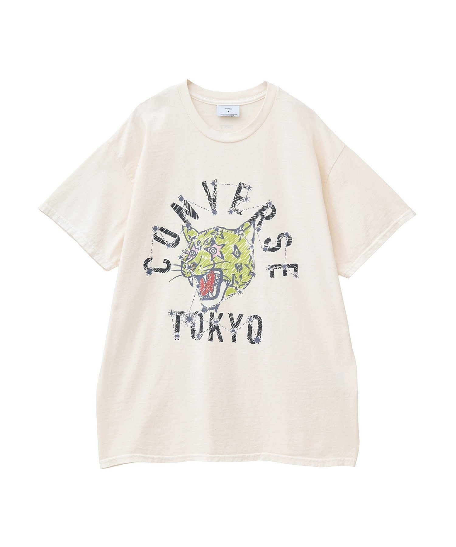 【コンバーストウキョウ/CONVERSE TOKYO】のPIGMENT DYE TIGER LOGO TEE インテリア・キッズ・メンズ・レディースファッション・服の通販 founy(ファニー) 　ファッション　Fashion　レディースファッション　Fashion for Women　インナー　Innerwear　ヴィンテージ　Vintage Style　カーゴパンツ　Cargo Pants, Utility Pants　グラフィック　Graphic, Graphic Design　サンダル　Sandals, Summer Shoes　シンプル　Simple, Minimal　スニーカー　Sneakers, Trainers　タンブラー　Tumbler, Travel Mug　デニム　Denim, Jeans Material　プリント　Print, Printed Pattern　半袖　Short Sleeve, Half Sleeve　ルーズ　Loose, Oversized　ワイド　Wide, Wide Fit　おすすめ　Recommended / Our Picks　ホワイト|ID: prp329100004831186 ipo3291000000035174081