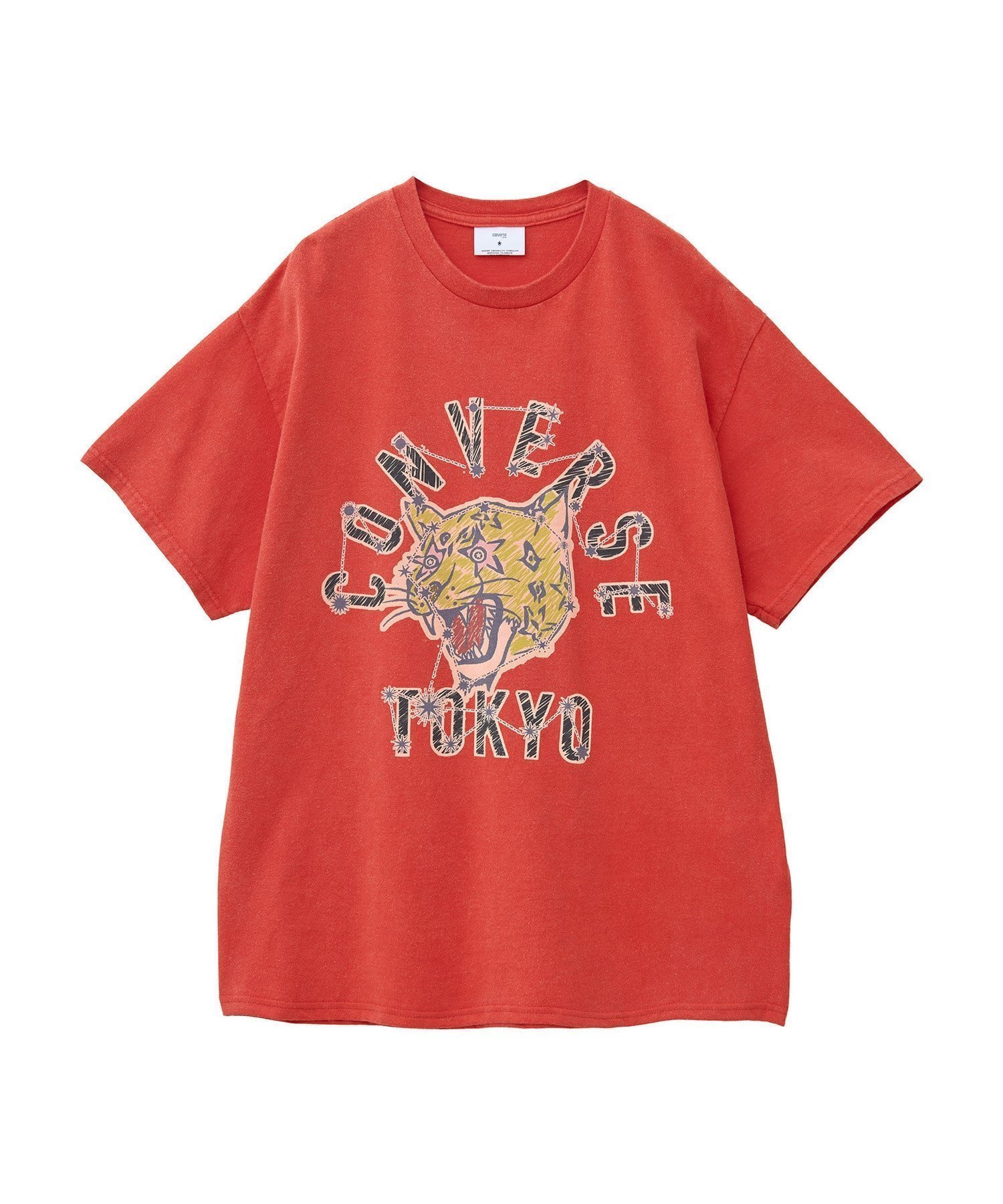 【コンバーストウキョウ/CONVERSE TOKYO】のPIGMENT DYE TIGER LOGO TEE インテリア・キッズ・メンズ・レディースファッション・服の通販 founy(ファニー) 　ファッション　Fashion　レディースファッション　Fashion for Women　インナー　Innerwear　ヴィンテージ　Vintage Style　カーゴパンツ　Cargo Pants, Utility Pants　グラフィック　Graphic, Graphic Design　サンダル　Sandals, Summer Shoes　シンプル　Simple, Minimal　スニーカー　Sneakers, Trainers　タンブラー　Tumbler, Travel Mug　デニム　Denim, Jeans Material　プリント　Print, Printed Pattern　半袖　Short Sleeve, Half Sleeve　ルーズ　Loose, Oversized　ワイド　Wide, Wide Fit　おすすめ　Recommended / Our Picks　レッド|ID: prp329100004831186 ipo3291000000035174082