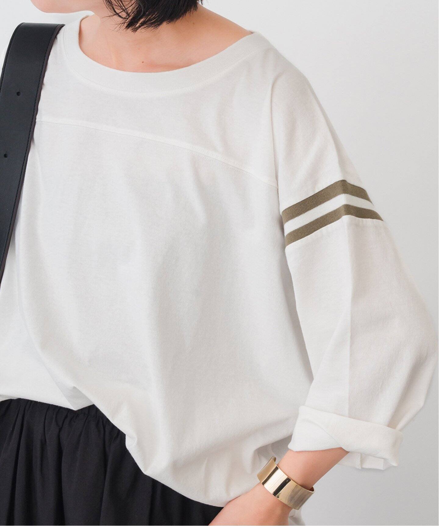 【スピック&スパン/Spick & Span】のフットボールL/S インテリア・キッズ・メンズ・レディースファッション・服の通販 founy(ファニー) 　ファッション　Fashion　レディースファッション　Fashion for Women　おすすめ　Recommended / Our Picks　シンプル　Simple, Minimal　バランス　Balance, Style Balance　ミックス　Mix, Mixed Style　ワイド　Wide, Wide Fit　ヴィンテージ　Vintage Style　ホワイト|ID: prp329100004831199 ipo3291000000035174287