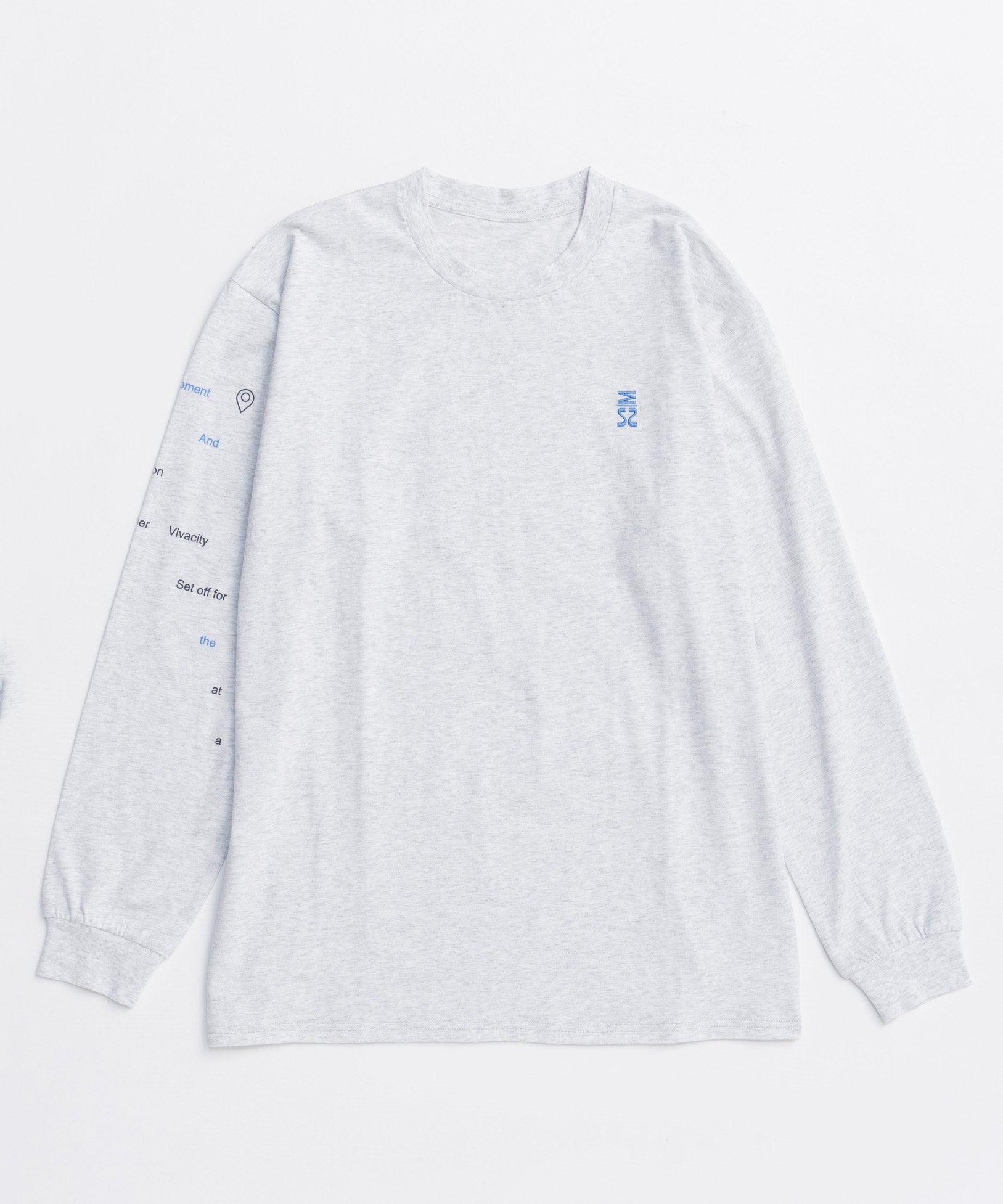 【メゾンスペシャル/MAISON SPECIAL】のUNCHAINED Long Sleeve T-shirt インテリア・キッズ・メンズ・レディースファッション・服の通販 founy(ファニー) 　ファッション　Fashion　レディースファッション　Fashion for Women　トップス・カットソー　Cut & Sew Tops　シャツ・ブラウス・オフィスカジュアル　Elegant Blouses & Button-Ups　ロングTシャツ・Tシャツ　Longline T-Shirts & Tees　カットソー　Cut and Sewn Top　グラフィック　Graphic, Graphic Design　シンプル　Simple, Minimal　スリーブ　Sleeve, Long Sleeve / Short Sleeve　デニム　Denim, Jeans Material　フロント　Front, Front Design　プリント　Print, Printed Pattern　ロング　Long, Long-Length　ワンポイント　One Point, Statement Accent　L.GRY|ID: prp329100004831204 ipo3291000000035174387