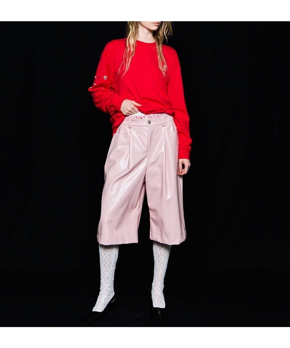 【メゾンスペシャル/MAISON SPECIAL】のUNCHAINED Long Sleeve T-shirt インテリア・キッズ・メンズ・レディースファッション・服の通販 founy(ファニー) 　ファッション　Fashion　レディースファッション　Fashion for Women　トップス・カットソー　Cut & Sew Tops　シャツ・ブラウス・オフィスカジュアル　Elegant Blouses & Button-Ups　ロングTシャツ・Tシャツ　Longline T-Shirts & Tees　カットソー　Cut and Sewn Top　グラフィック　Graphic, Graphic Design　シンプル　Simple, Minimal　スリーブ　Sleeve, Long Sleeve / Short Sleeve　デニム　Denim, Jeans Material　フロント　Front, Front Design　プリント　Print, Printed Pattern　ロング　Long, Long-Length　ワンポイント　One Point, Statement Accent　RED|ID: prp329100004831204 ipo3291000000035174390