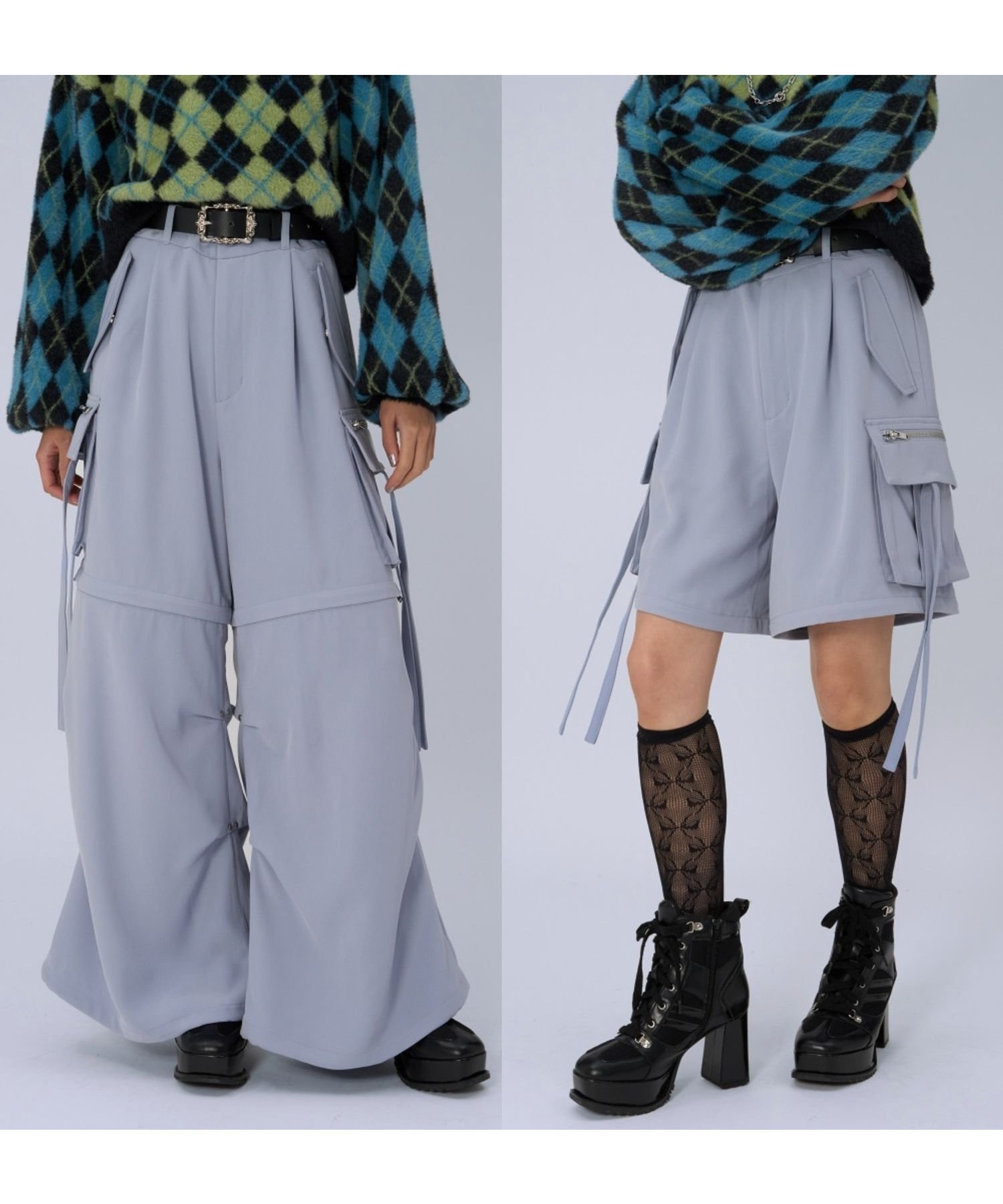 【ハレ/HARE】の2WAYZIPカーゴパンツ インテリア・キッズ・メンズ・レディースファッション・服の通販 founy(ファニー) 　ファッション　Fashion　レディースファッション　Fashion for Women　パンツ　Pants & Trousers　ウェーブ　Wavy Pattern　カーゴパンツ　Cargo Pants, Utility Pants　カーディガン　Cardigan, Knitwear　キャップ　Cap, Baseball Cap　ショート　Short, Short Length　ジップ　Zip, Zipper　ストレート　Straight, Straight Cut　トレンド　Trend, Trending Now　ハーフ　Half, Half-Length　パーカー　Hoodie, Parka　フラップ　Flap, Flap Pocket　フロント　Front, Front Design　ポケット　Pocket, Pocket Detail　ミドル　Middle Length, Mid Height　リラックス　Relax, Relaxed Fit　おすすめ　Recommended / Our Picks　エレガント 上品　Elegant　ライトブルー83|ID: prp329100004831210 ipo3291000000035174568