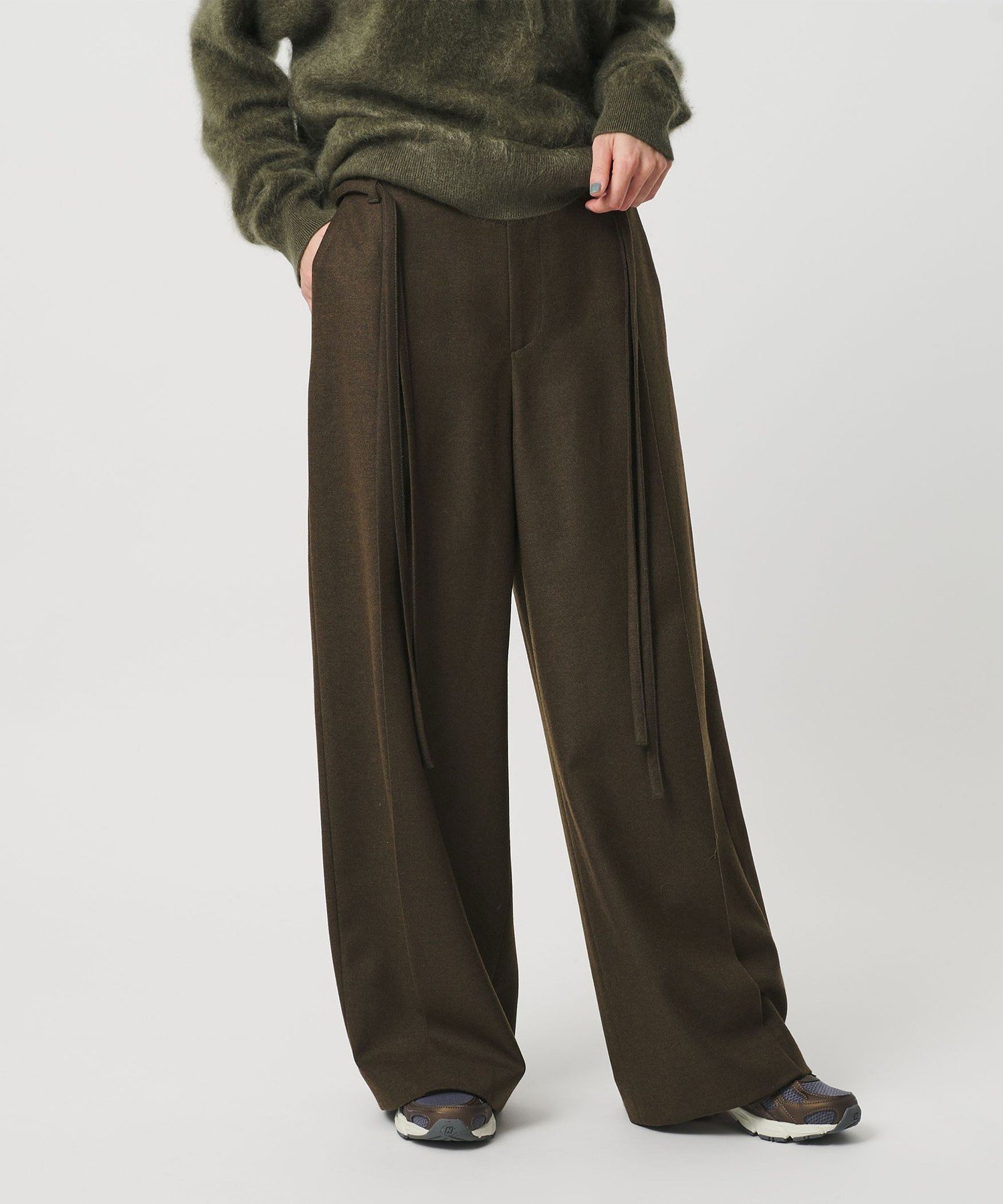 【ビューティ&ユース ユナイテッドアローズ/BEAUTY&YOUTH / UNITED ARROWS】の毛ブレンド ハイウエスト タックワイドパンツ インテリア・キッズ・メンズ・レディースファッション・服の通販 founy(ファニー) 　ファッション　Fashion　レディースファッション　Fashion for Women　パンツ　Pants & Trousers　コレクション　Collection, Seasonal Line　シンプル　Simple, Minimal　セットアップ　Set-Up, Coordinated Outfit　ダブル　Double, Double-Breasted　リラックス　Relax, Relaxed Fit　ループ　Loop, Loop Knit　ワイド　Wide, Wide Fit　おすすめ　Recommended / Our Picks　OLIVE|ID: prp329100004831287 ipo3291000000035175588