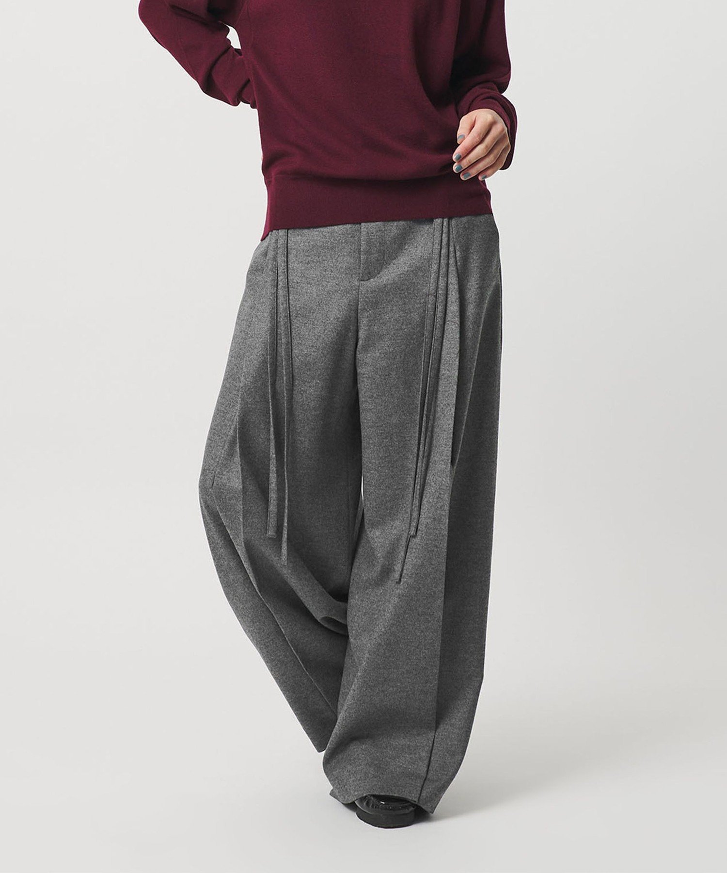 【ビューティ&ユース ユナイテッドアローズ/BEAUTY&YOUTH / UNITED ARROWS】の毛ブレンド ハイウエスト タックワイドパンツ インテリア・キッズ・メンズ・レディースファッション・服の通販 founy(ファニー) 　ファッション　Fashion　レディースファッション　Fashion for Women　パンツ　Pants & Trousers　コレクション　Collection, Seasonal Line　シンプル　Simple, Minimal　セットアップ　Set-Up, Coordinated Outfit　ダブル　Double, Double-Breasted　リラックス　Relax, Relaxed Fit　ループ　Loop, Loop Knit　ワイド　Wide, Wide Fit　おすすめ　Recommended / Our Picks　MD.GRAY|ID: prp329100004831287 ipo3291000000035175589