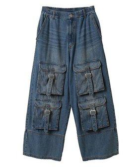 【キャンディストリッパー/Candy Stripper】の8 POCKETS DENIM PANTS 人気、トレンドファッション・服の通販 founy(ファニー) ファッション Fashion レディースファッション Fashion for Women パンツ Pants & Trousers デニムパンツ・ジーンズ・美脚デニム Denim Jeans & Pants デニム Denim, Jeans Material ドローコード Drawcord, Drawstring Cord パッチ Patch, Appliqué フラップ Flap, Flap Pocket フロント Front, Front Design ポケット Pocket, Pocket Detail ワイド Wide, Wide Fit |ID:prp329100004831292