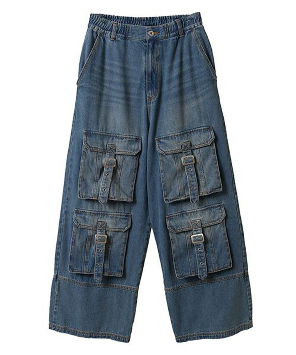 【キャンディストリッパー/Candy Stripper】の8 POCKETS DENIM PANTS 人気、トレンドファッション・服の通販 founy(ファニー) 　ファッション　Fashion　レディースファッション　Fashion for Women　パンツ　Pants & Trousers　デニムパンツ・ジーンズ・美脚デニム　Denim Jeans & Pants　デニム　Denim, Jeans Material　ドローコード　Drawcord, Drawstring Cord　パッチ　Patch, Appliqué　フラップ　Flap, Flap Pocket　フロント　Front, Front Design　ポケット　Pocket, Pocket Detail　ワイド　Wide, Wide Fit　 other-1|ID: prp329100004831292 ipo3291000000035175604