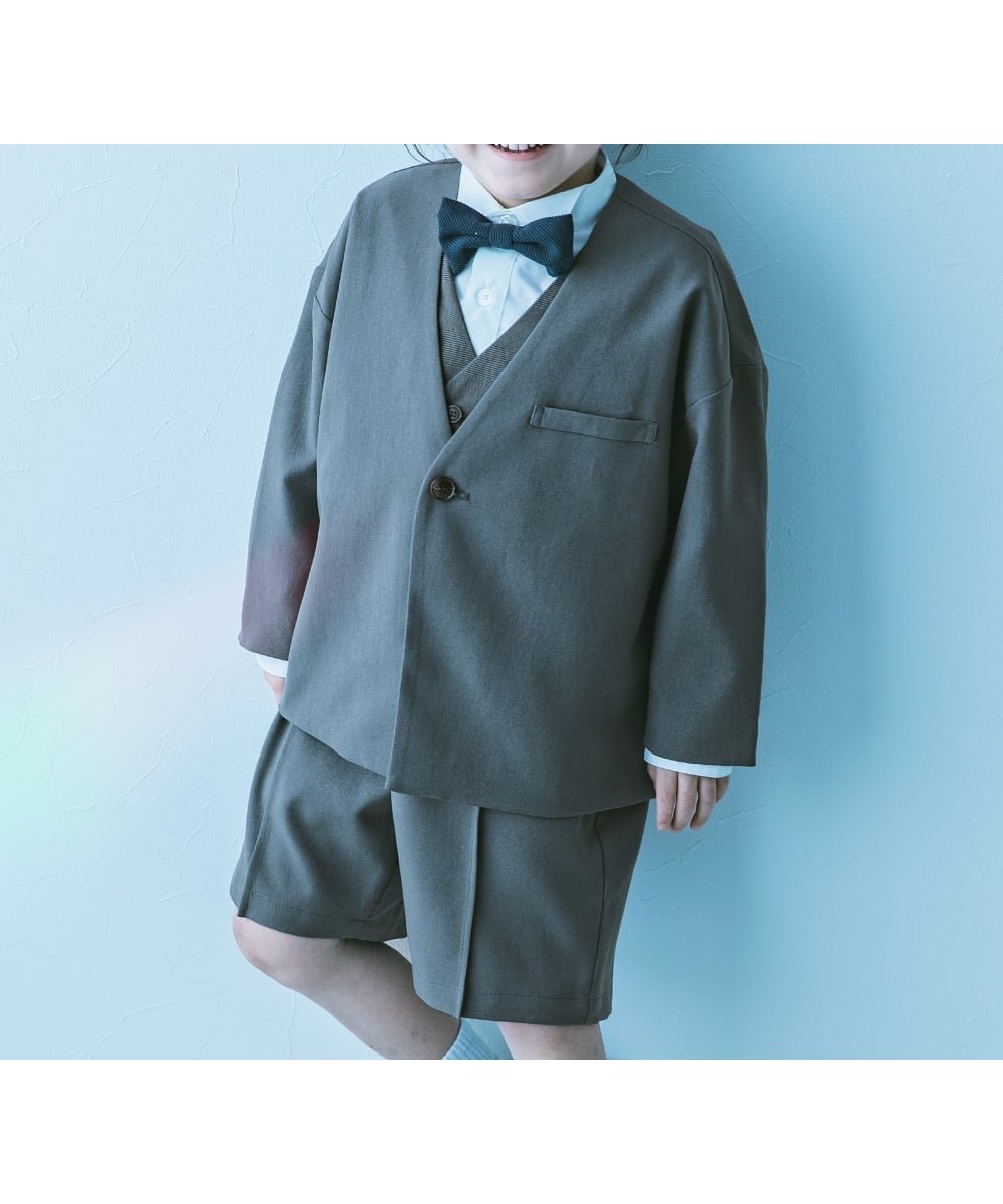 【デビロック/devirock / KIDS】のフォーマル ノーカラージャケット セットアップ(ハーフパンツ) 子供服 キッズ 26SS インテリア・キッズ・メンズ・レディースファッション・服の通販 founy(ファニー) 　ファッション　Fashion　キッズファッション　Fashion for Kids　ボトムス　Bottoms　春　Spring　サスペンダー　Suspenders, Braces　ジャケット　Jacket, Outerwear　セットアップ　Set-Up, Coordinated Outfit　ハーフ　Half, Half-Length　フォーマル　Formal, Dressy　おすすめ　Recommended / Our Picks　入学式　Entrance Ceremony　卒業式　Graduation Ceremony　結婚式　Wedding　2026年　2026　001-チャコール|ID: prp329100004831306 ipo3291000000035175697