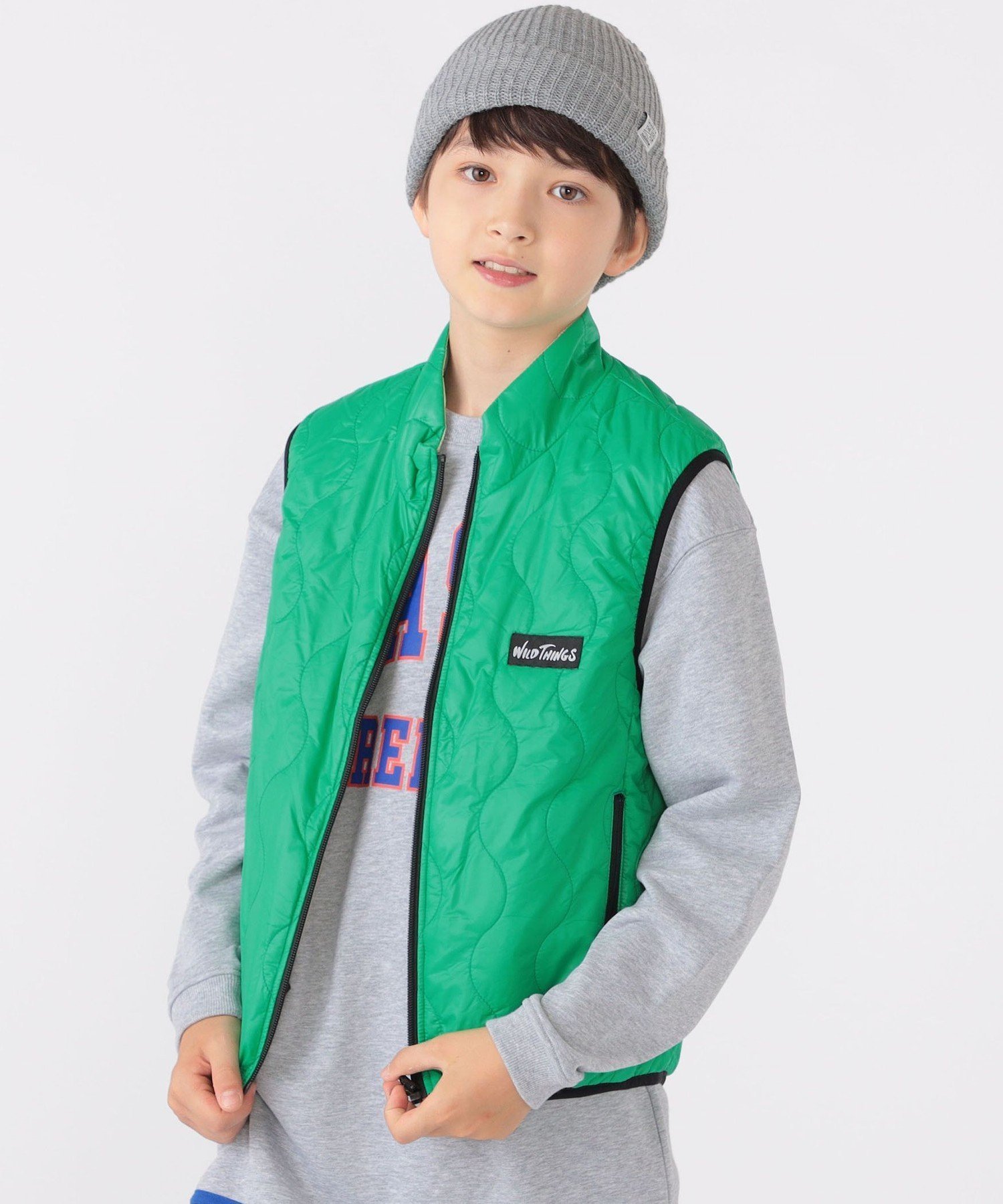 【シップス/SHIPS / KIDS】の【SHIPS KIDS別注】WILD THINGS 130~170cm / キルティング リバーシブル ベスト 人気、トレンドファッション・服の通販 founy(ファニー) 　ファッション　Fashion　キッズファッション　Fashion for Kids　アウトドア　Outdoor Clothing　インナー　Innerwear　キルティング　Quilted, Quilting　軽量　Lightweight, Ultra Light　スウェット / スエット　Sweatshirt, Sweatwear　人気　Popular, Best Seller　パープル　Purple, Violet　ベスト　Vest, Waistcoat　別注　Limited Edition, Custom Order　防寒　Cold Protection, Winter-Ready　リバーシブル　Reversible, Two-Sided　2024年　2024　2024-2025秋冬・A/W　Autumn/Winter 2024–25 AW24–25　 other-1|ID: prp329100004831311 ipo3291000000035175732